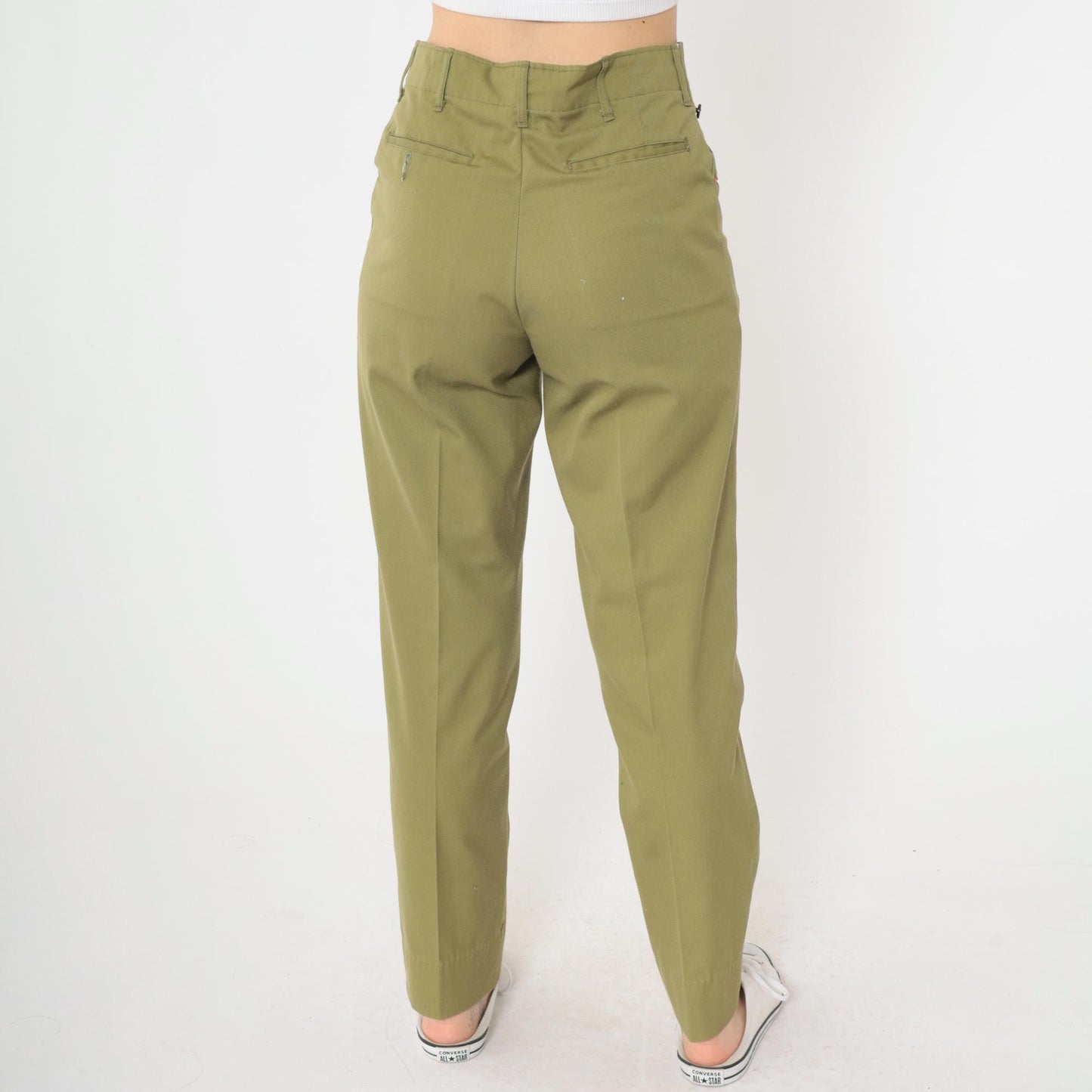 60s Boy Scouts of America Uniform Pants Olive Green High Waist Small