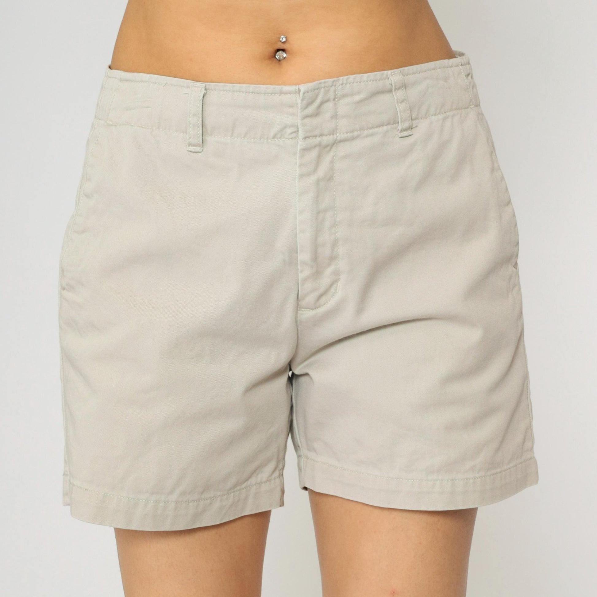 Calvin Klein Jeans Khaki Chino Shorts Mid Rise Cotton Beige Size 8
