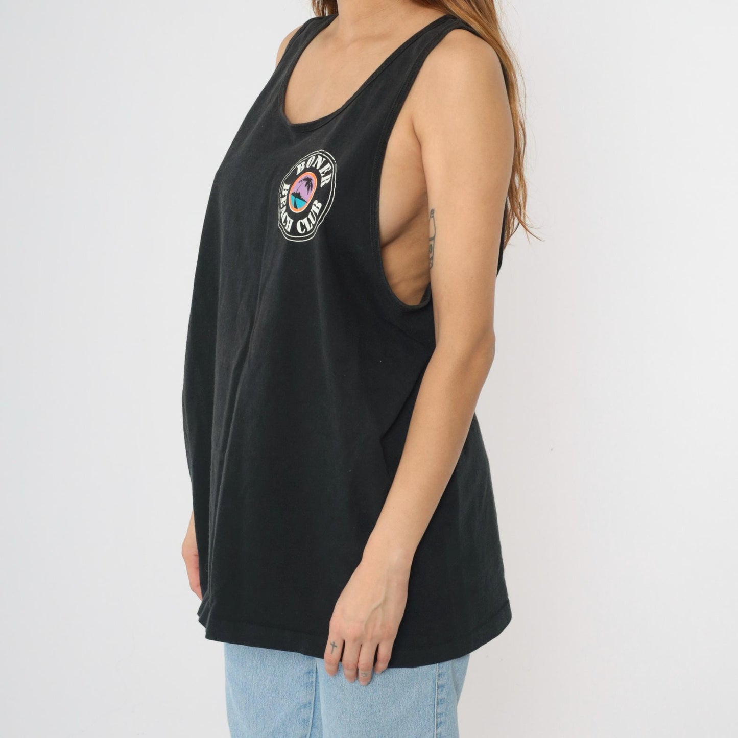90s Brandmeier's Boner Beach Club Tank Top Chicago Loop FM 98 Black XXL