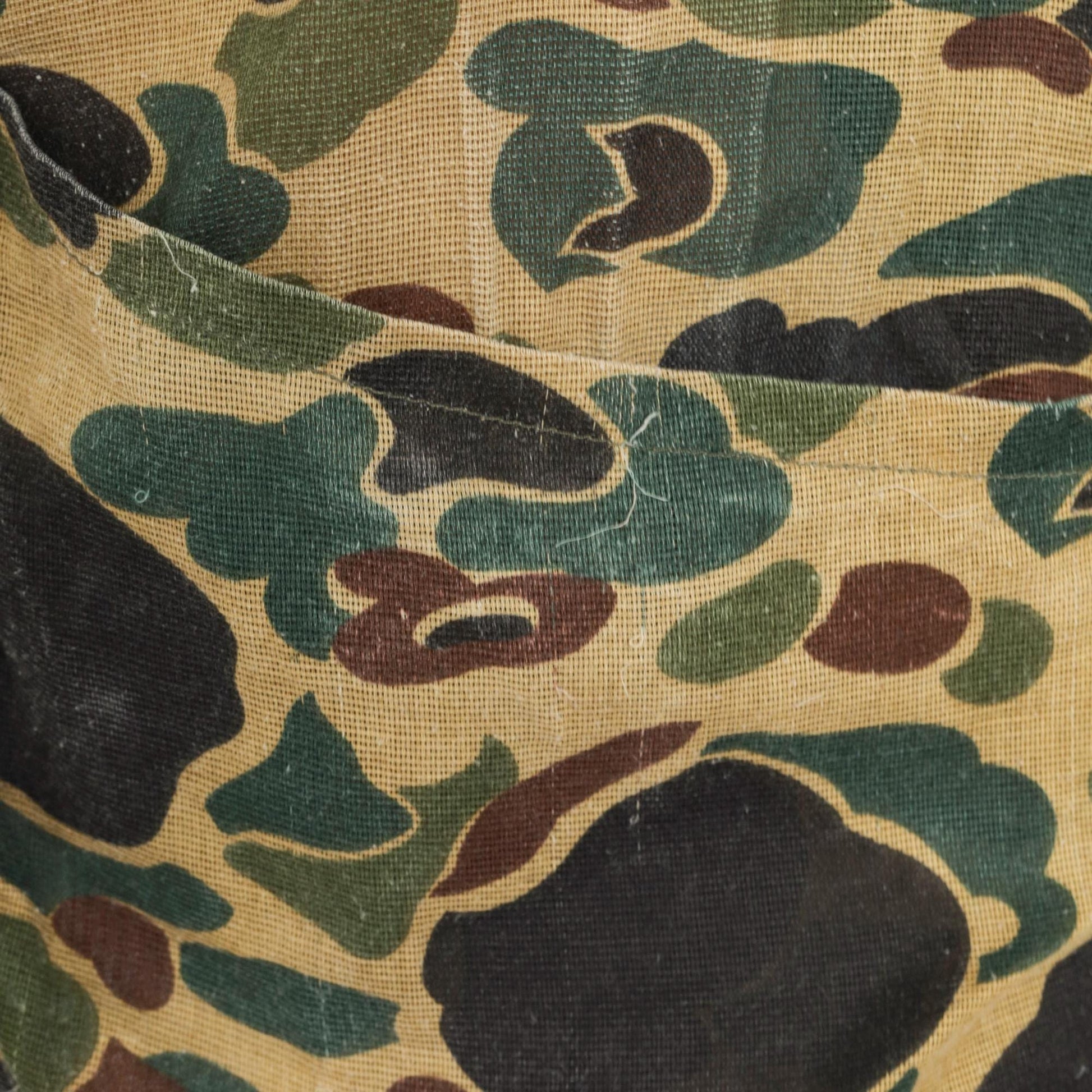 70s Saftbak Camo Hunting Vest Zip Front Canvas Olive Game Pocket Medium Large