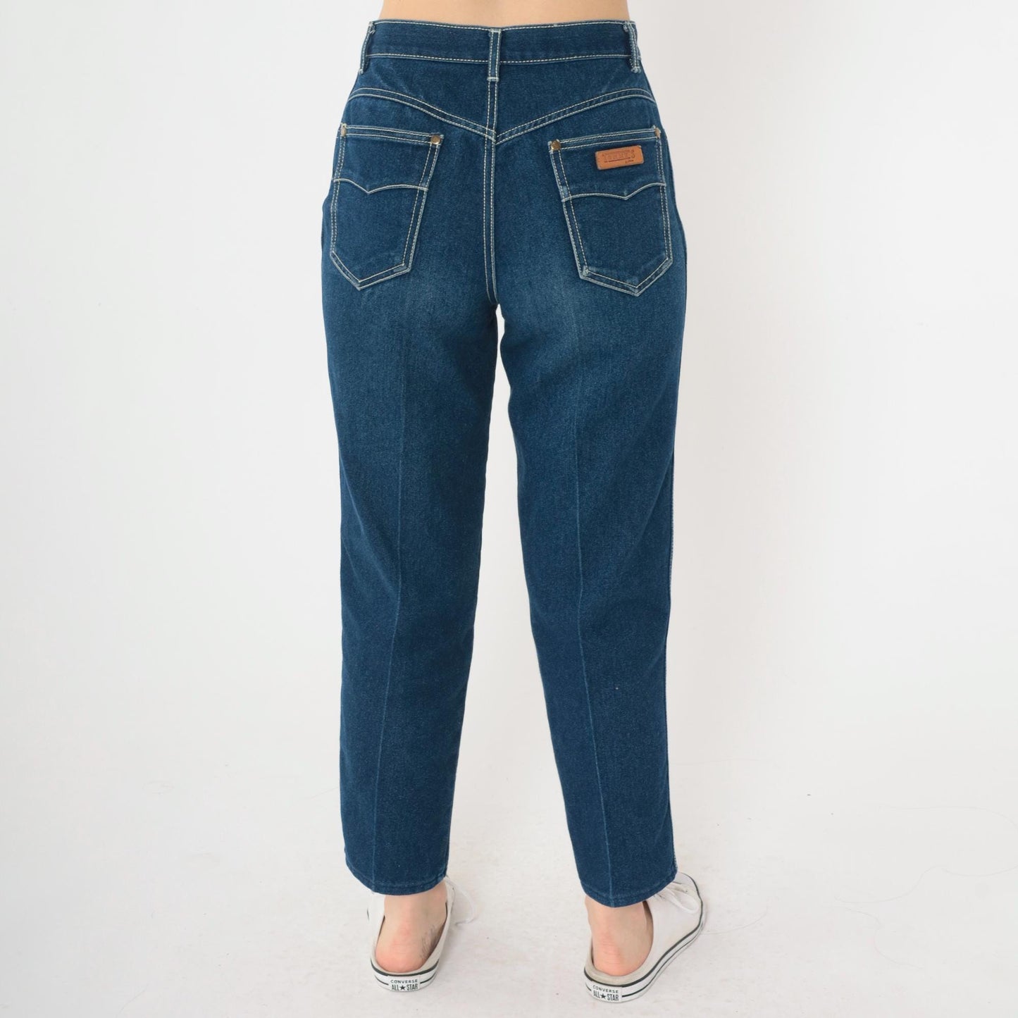 80s Tommy's Dark Wash High-Waist Straight Ankle Jeans Small S