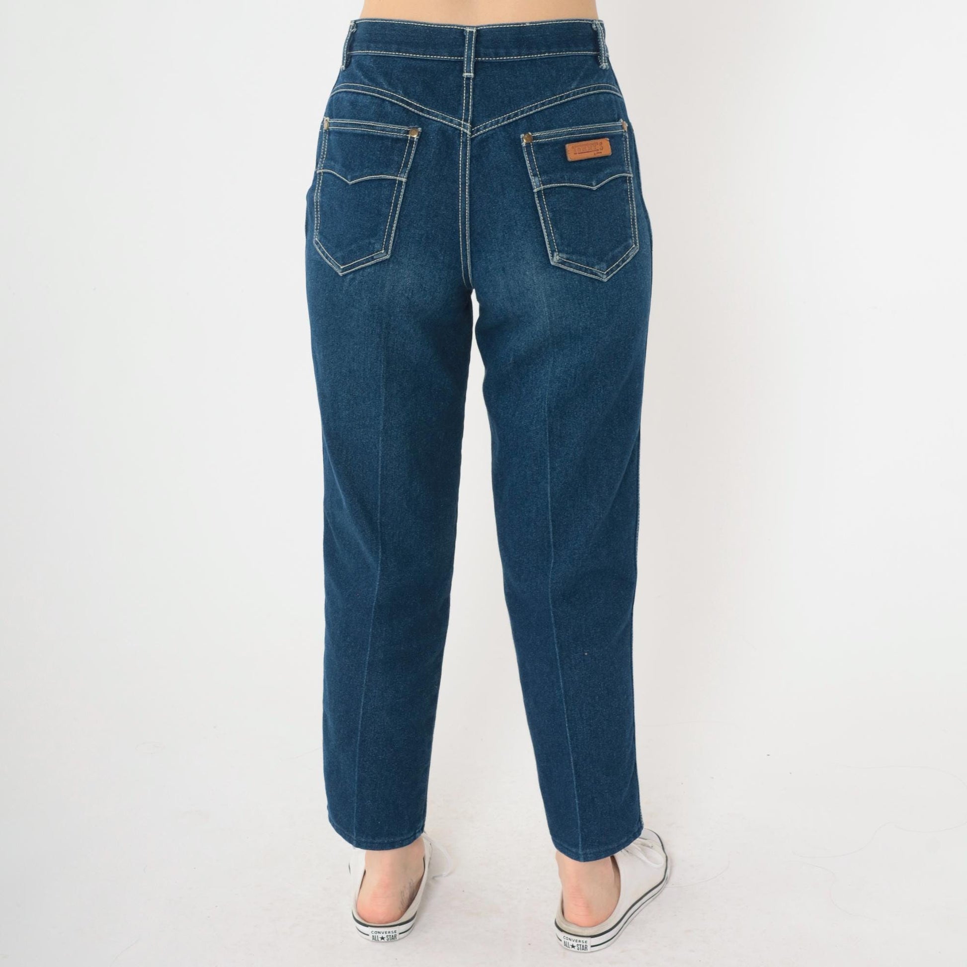 80s Tommy's Dark Wash High-Waist Straight Ankle Jeans Small S