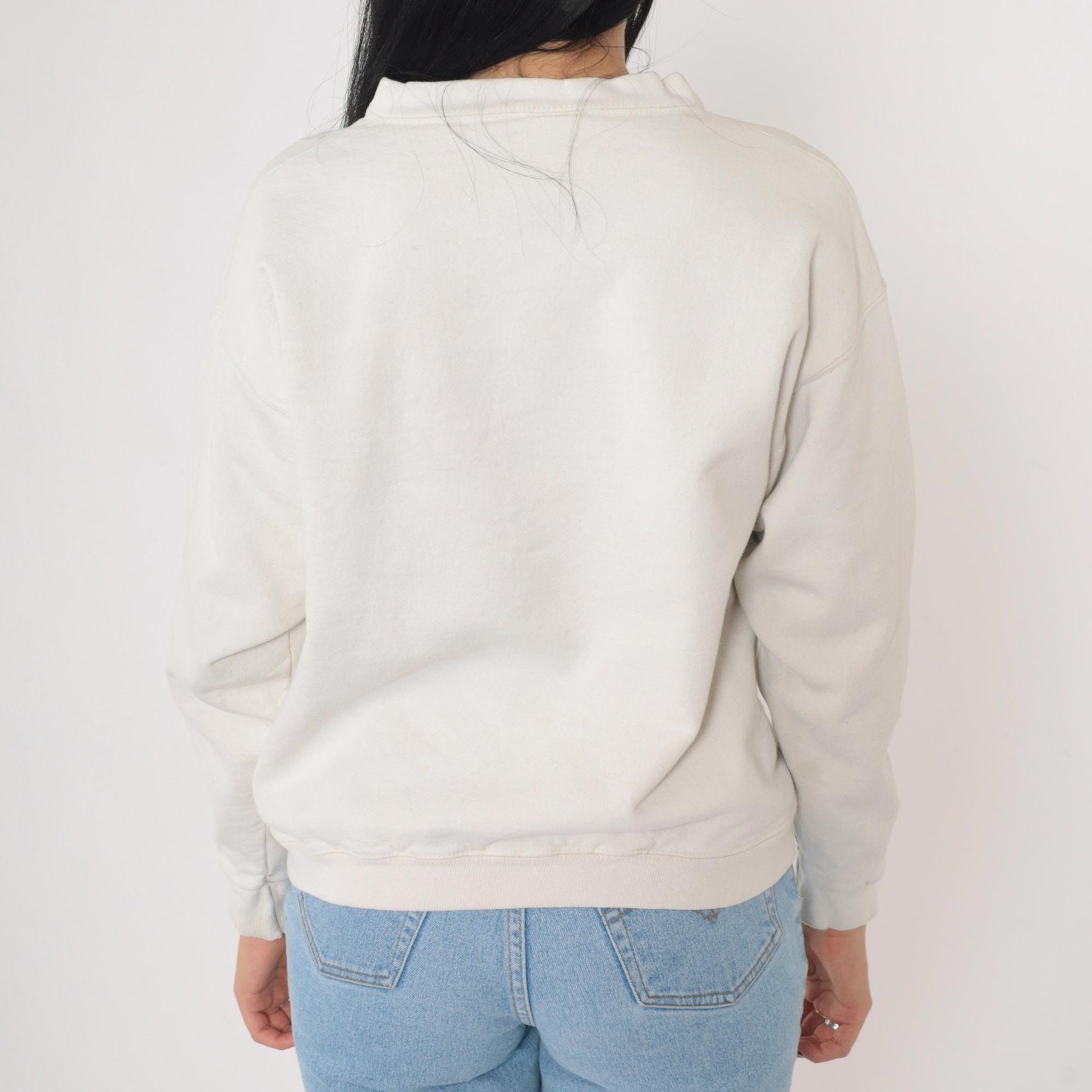 90s Love Makes Our Garden Grow Floral Patchwork Sweatshirt Off-White Medium