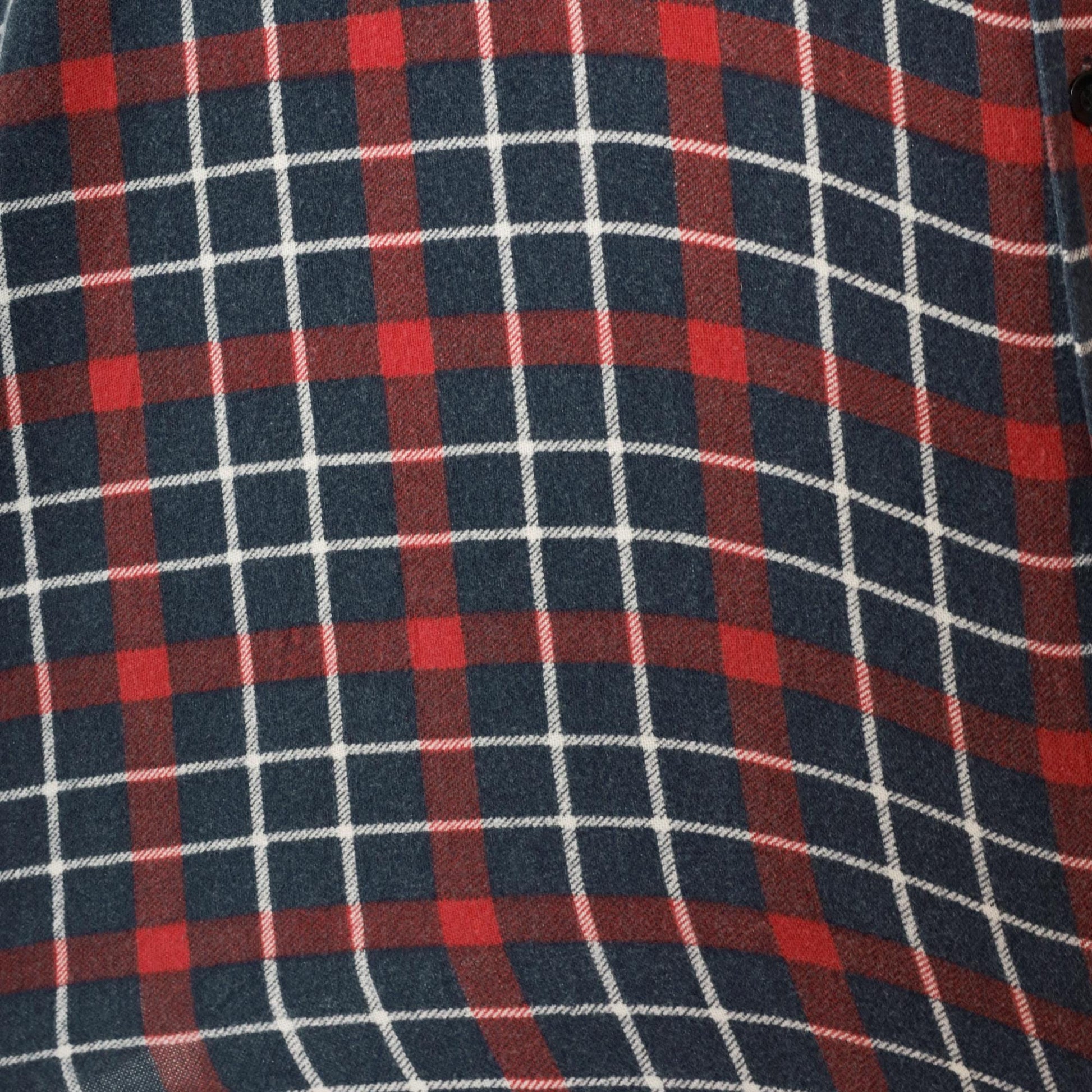 90s Saugatuck Drygoods Plaid Flannel Shirt Red Blue Cotton Button Up Extra Large