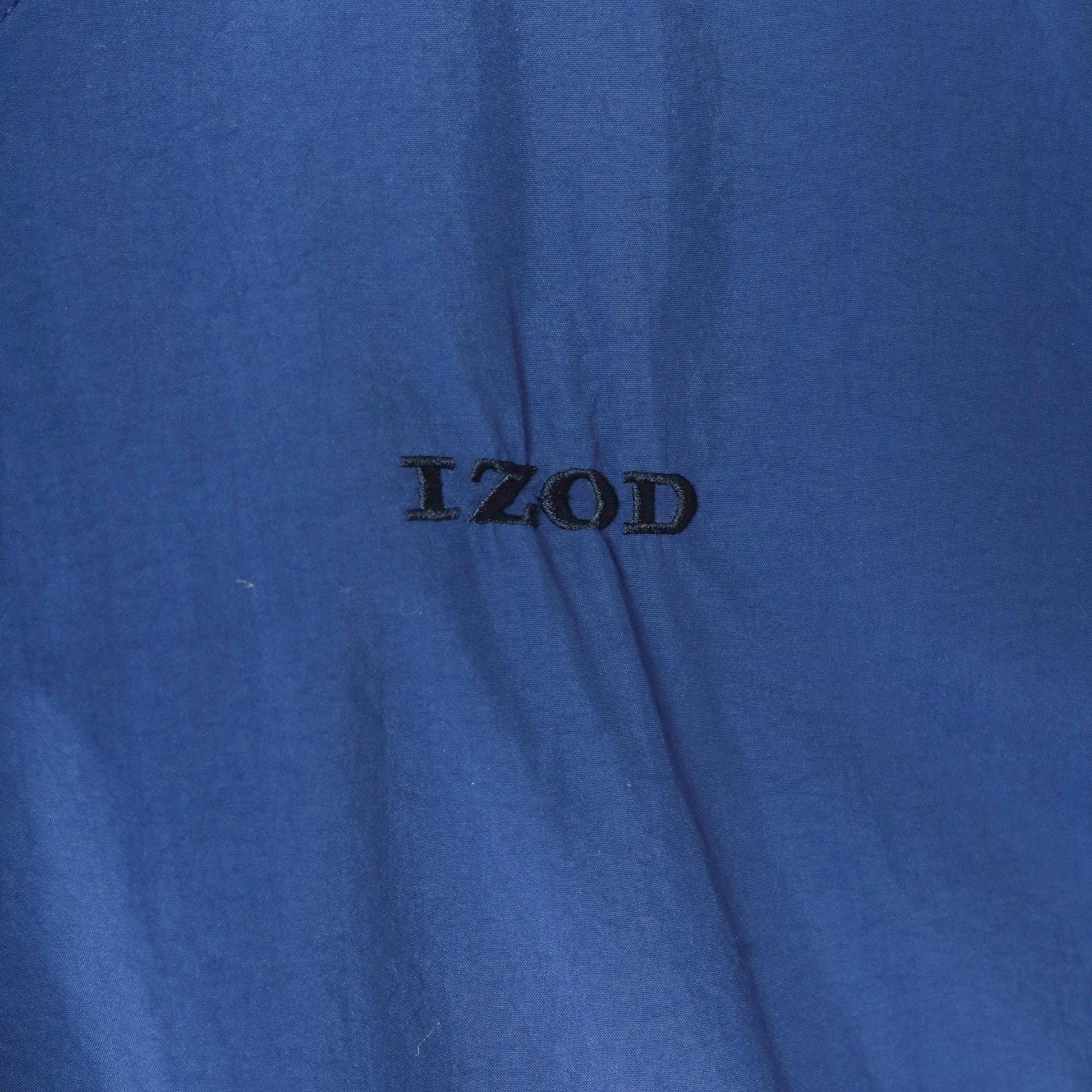 90s Izod Windbreaker Jacket Dark Blue V-Neck Pullover Nylon Extra Large XL