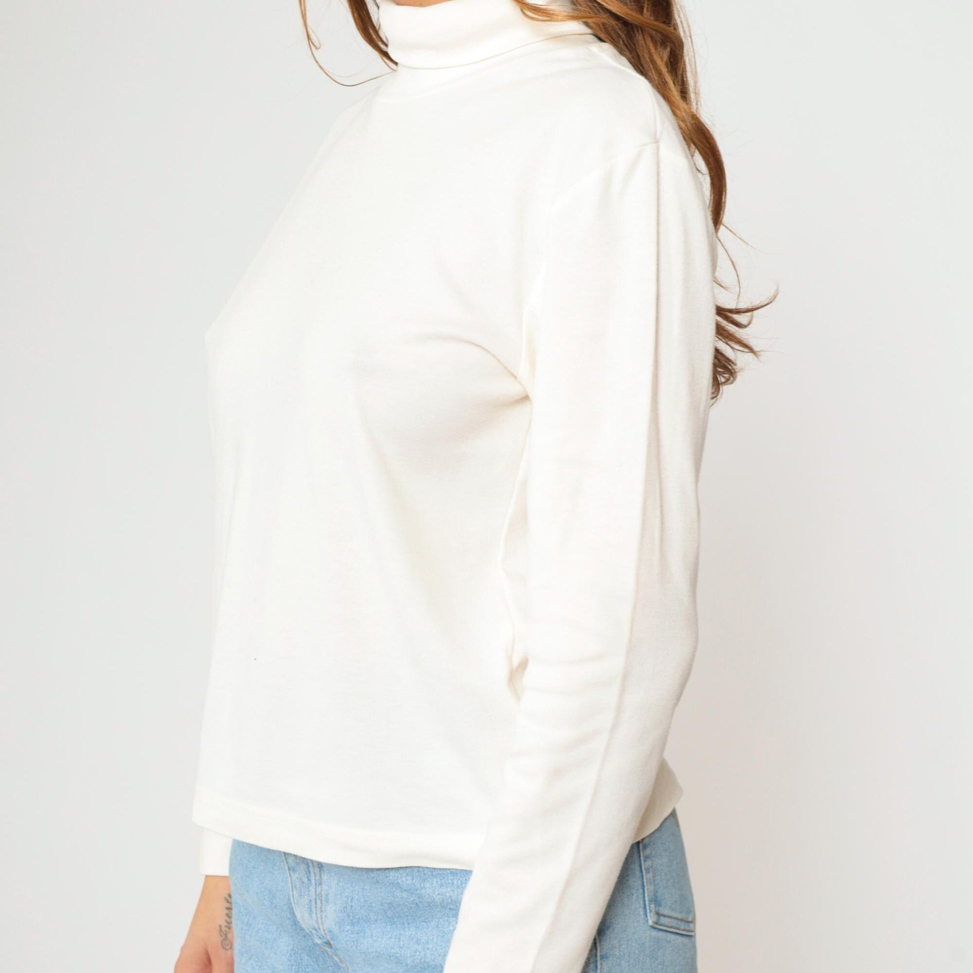 00s Christopher & Banks Off-White Turtleneck Long Sleeve Top Medium M