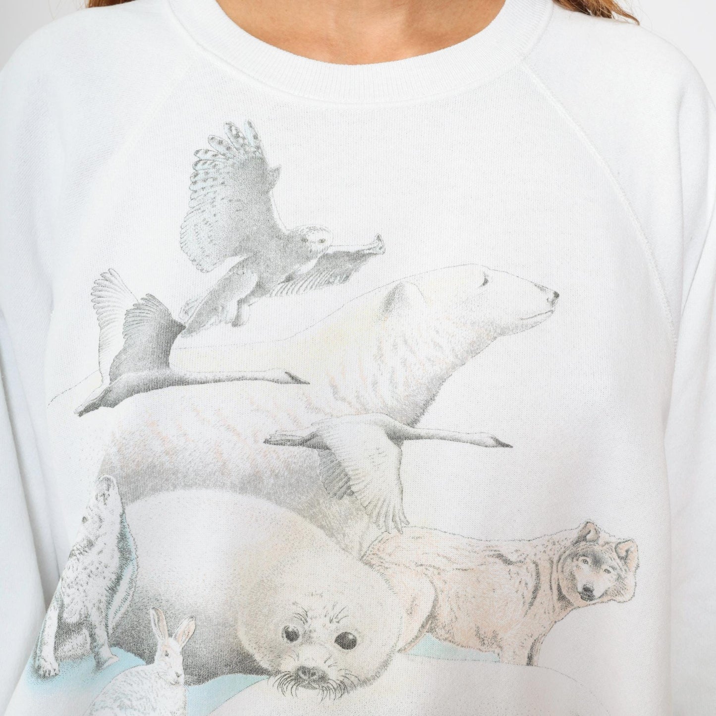 90s Hanes Wildlife Sweatshirt Arctic Animals National Wildlife Federation Extra Large