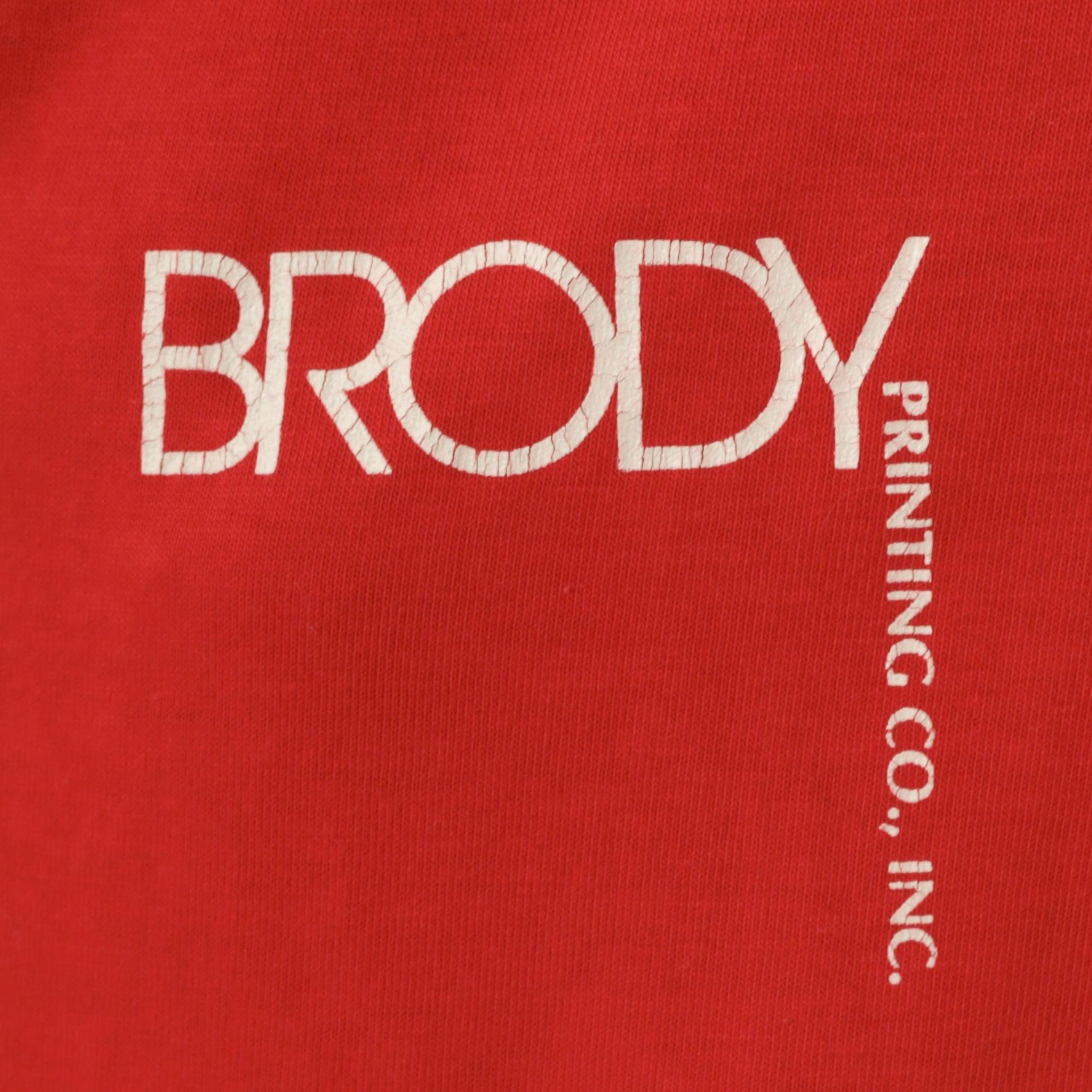 90s Hanes Brody Print Co Logo Polo Shirt Red Extra Large XL