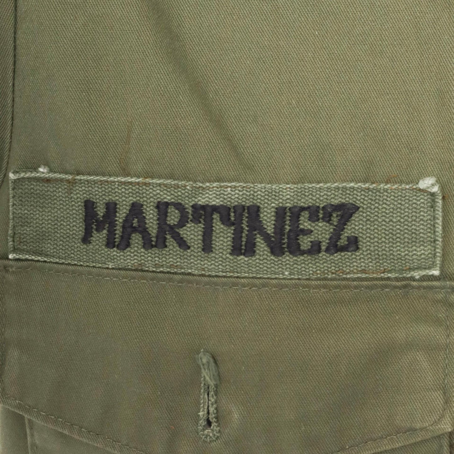 70s U.S. Navy Olive Green Cotton Twill Military Utility Shirt Small