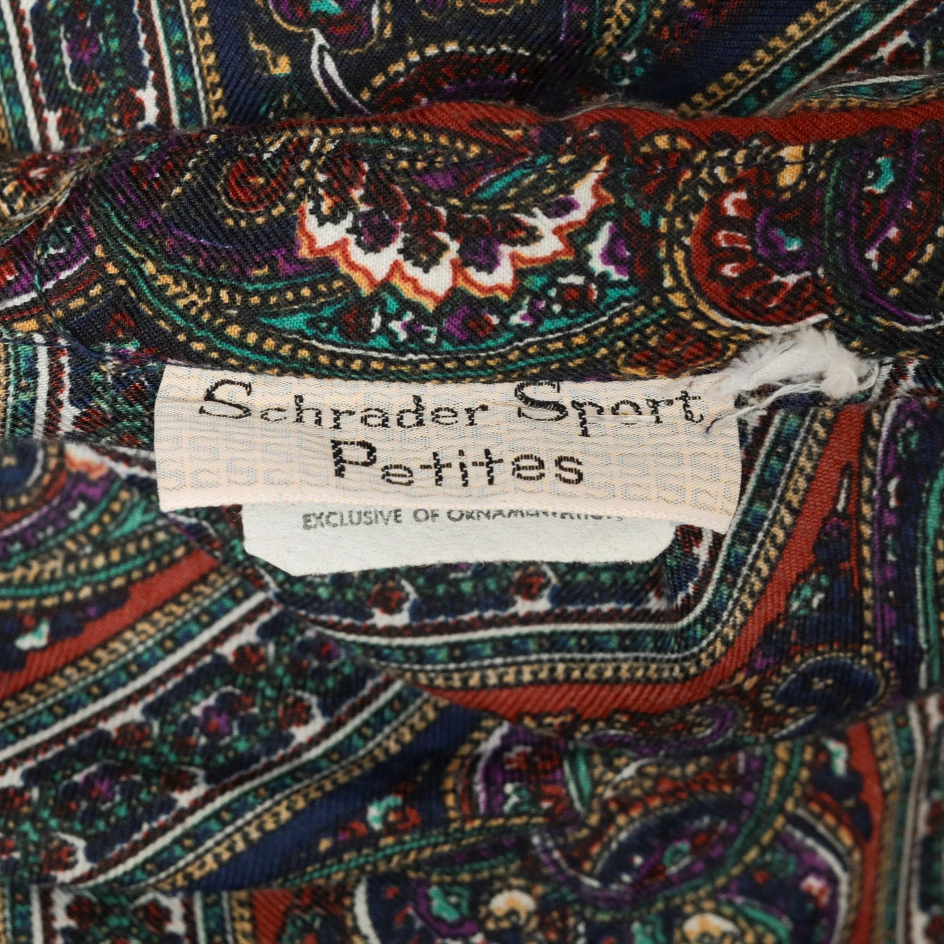 80s Paisley Striped Mini Dress Puff Sleeve Button-Up Shirtdress Medium Large