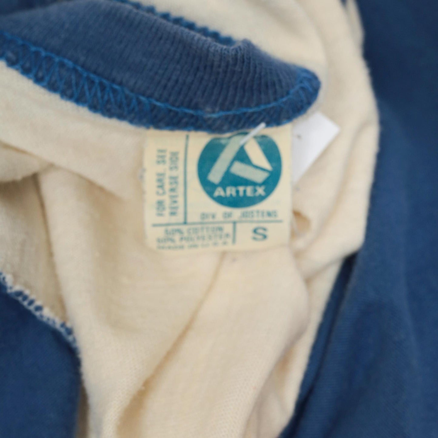 80s Bonduel High School Class of 1985 Raglan Baseball Tee Blue White Graphic Small