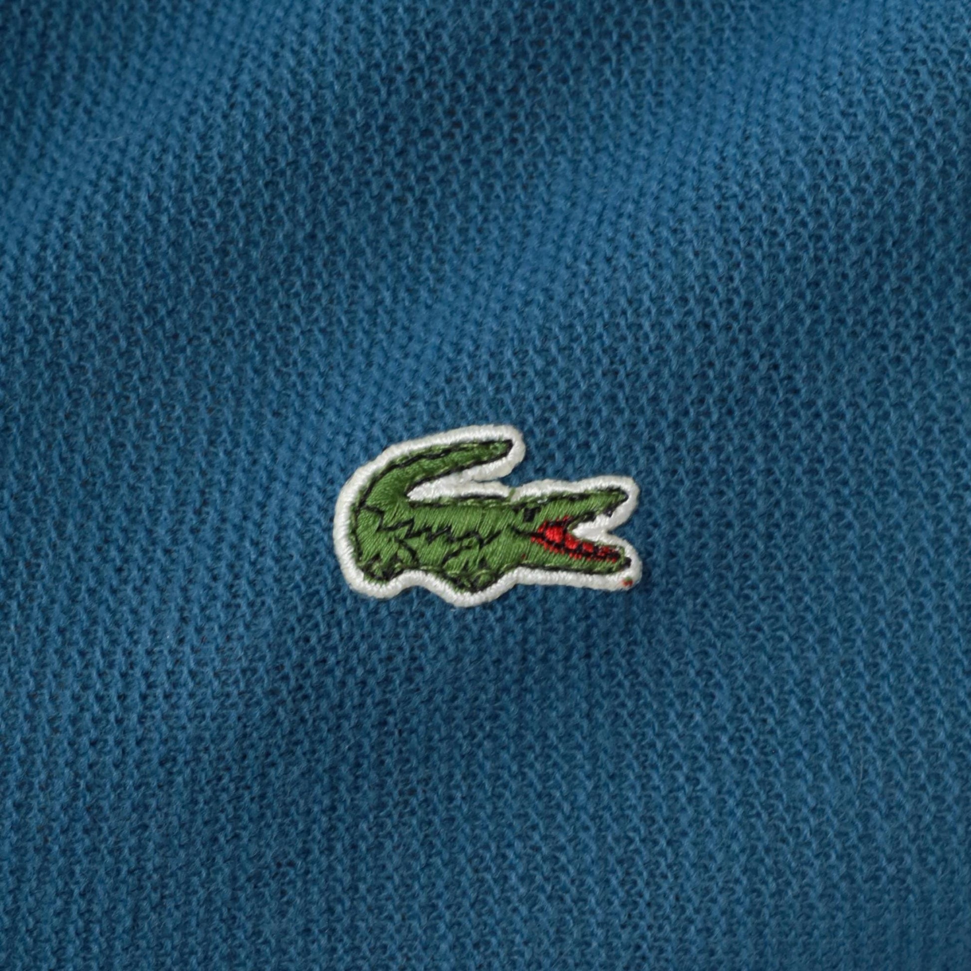 80s Izod Lacoste Blue Cardigan Sweater Crocodile Logo Knit Extra Large XL