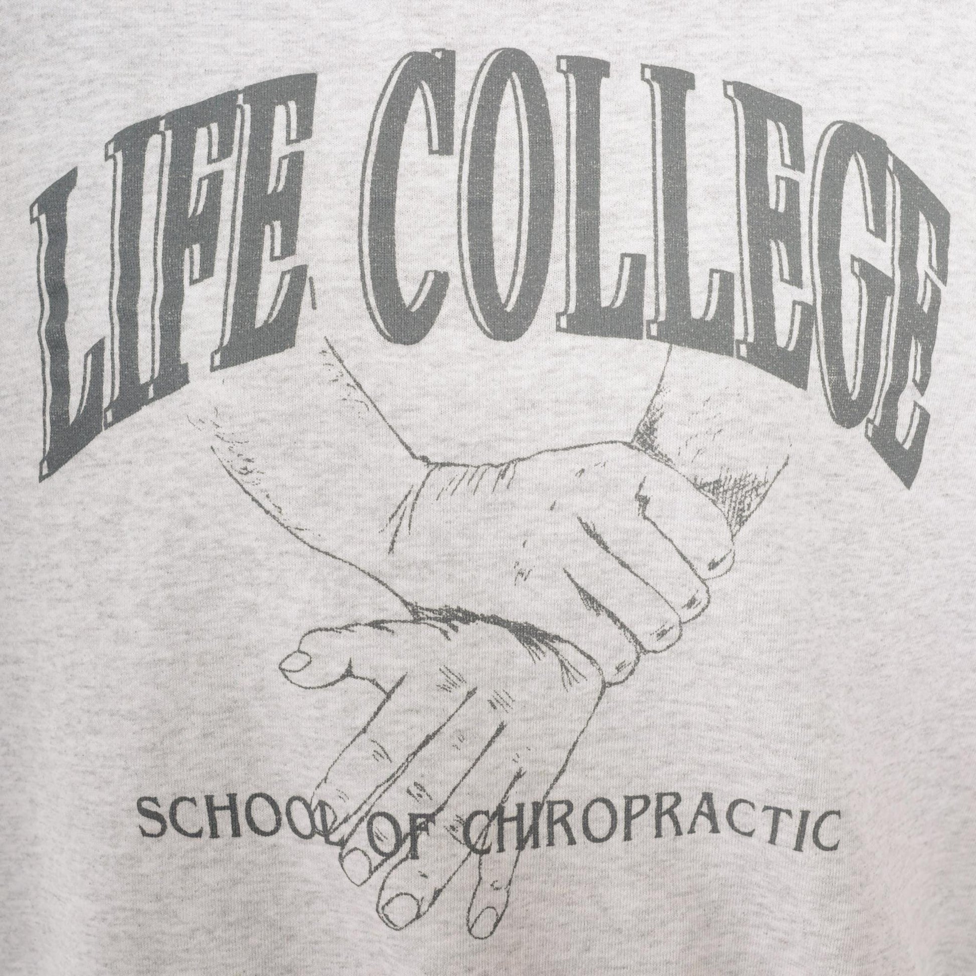 90s Jansport Life College Chiropractic School Sweatshirt Grey Crewneck Large L