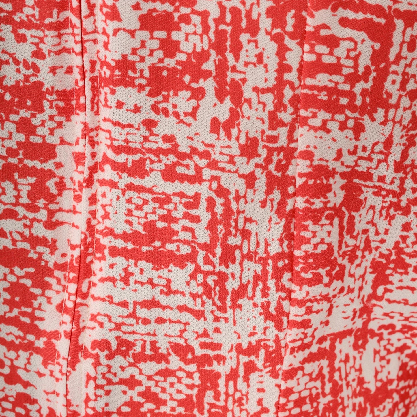 70s Abstract Red Mini Dress Puff Sleeve A-Line Shift Extra Large