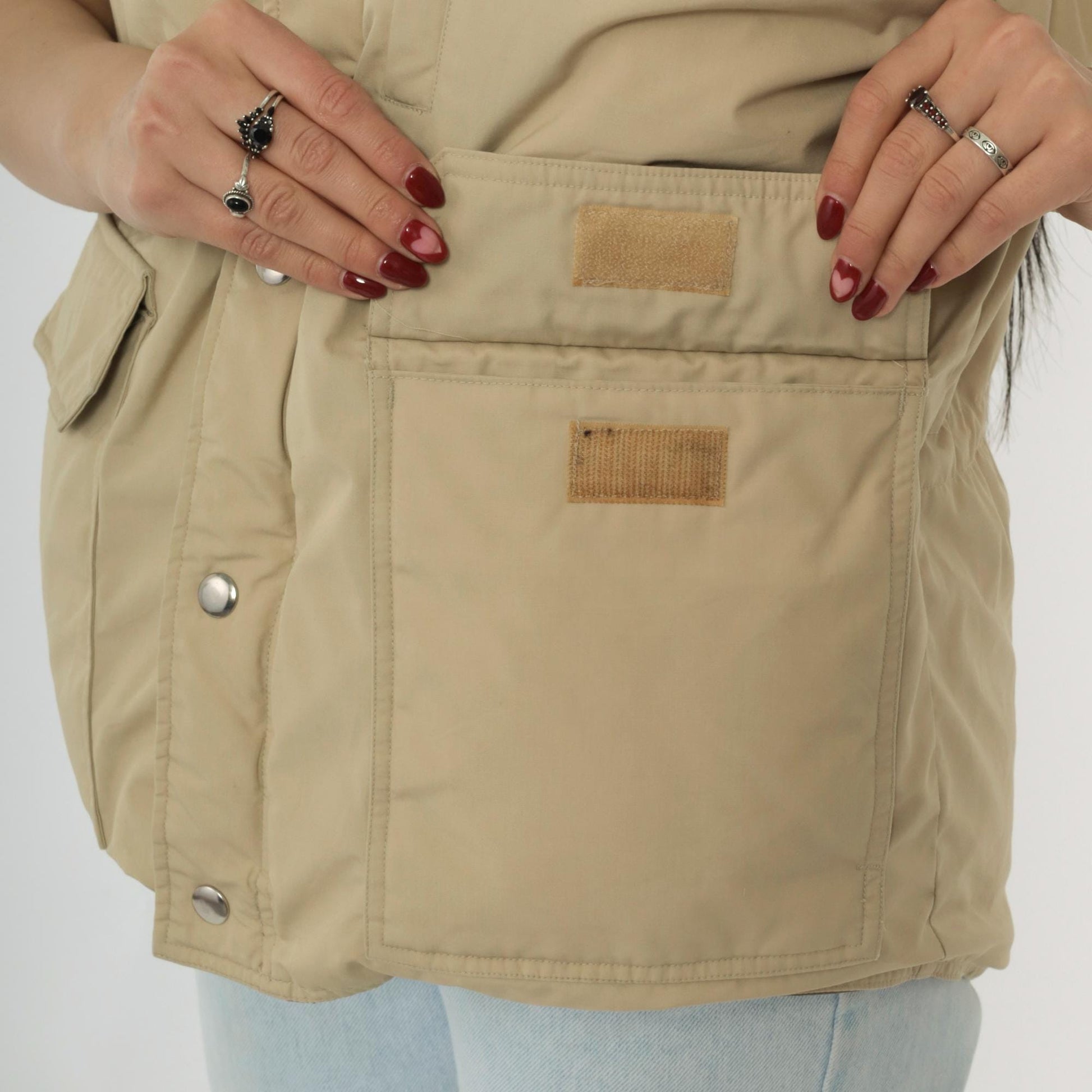80s Orvis Tan Down Puffer Vest Goose Down Sleeveless Jacket Large