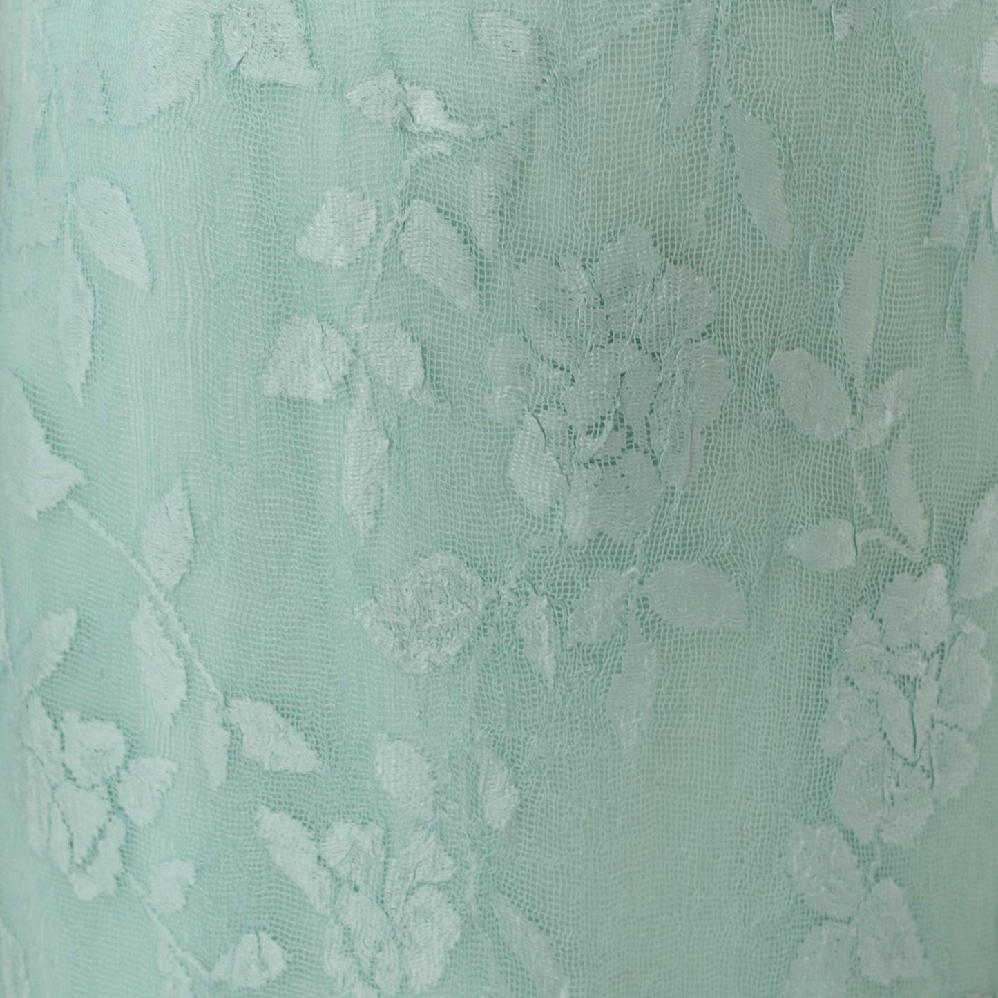 90s Seafoam Net Lace Maxi Dress Floral Embroidered Scoop Neck Small