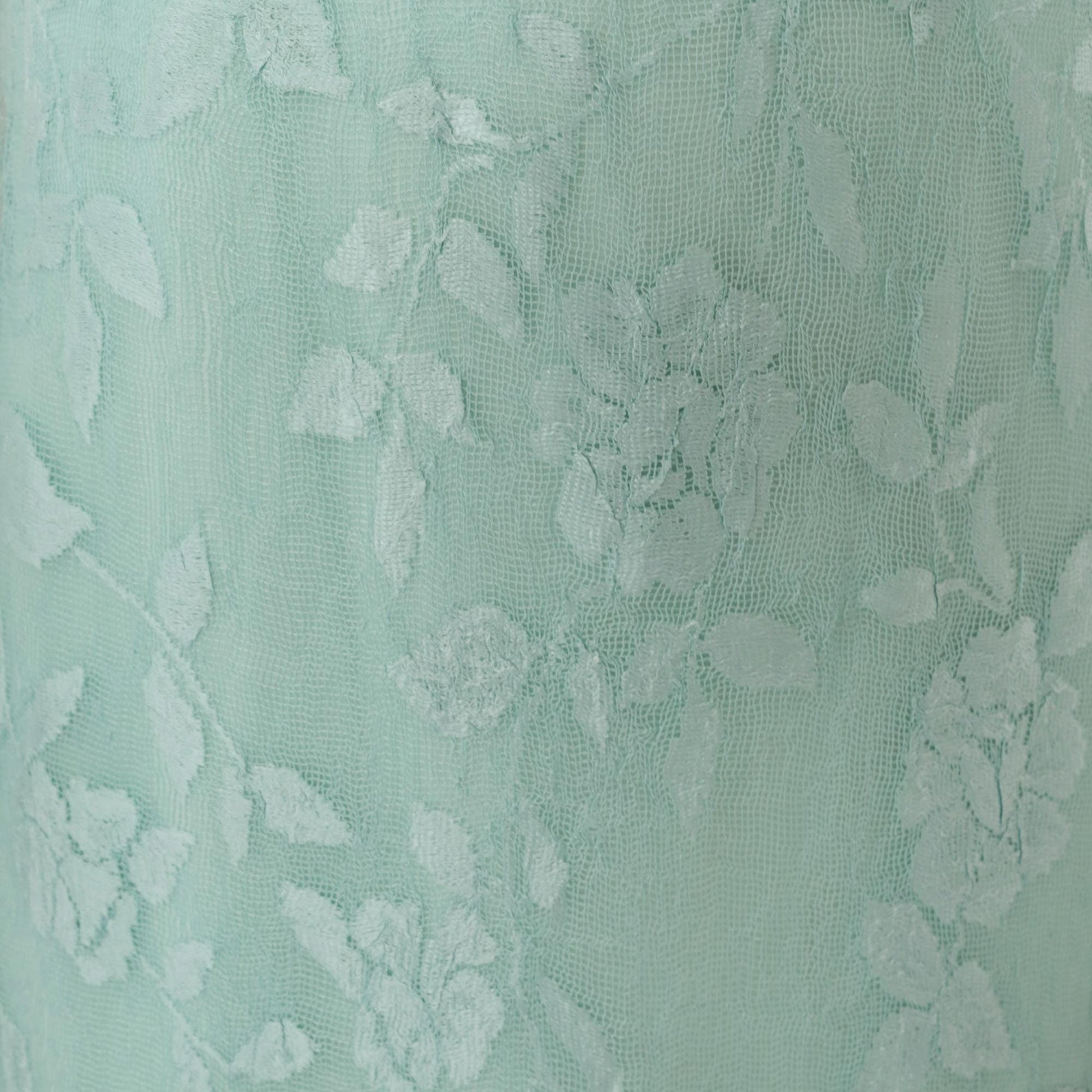 90s Seafoam Net Lace Maxi Dress Floral Embroidered Scoop Neck Small