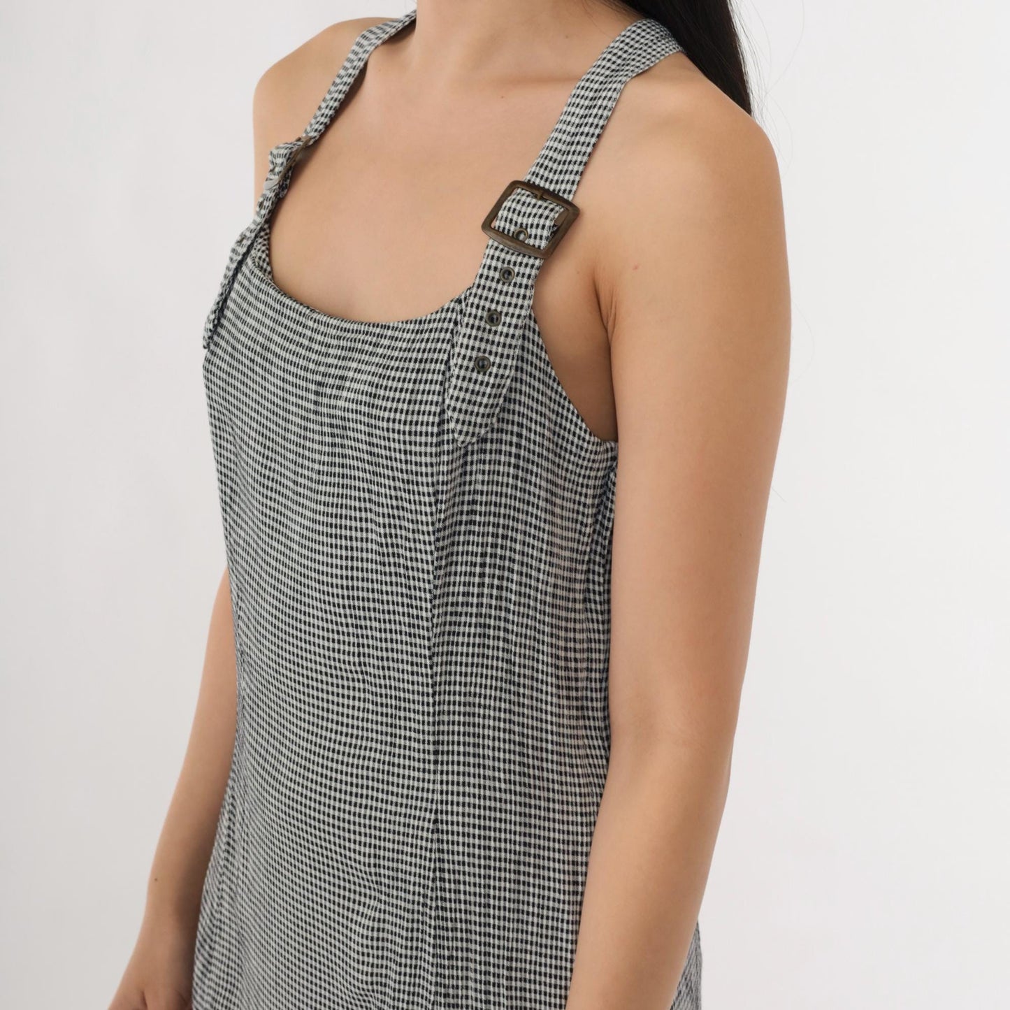 90s Express Black Gingham Mini Dress Racerback Sleeveless Small