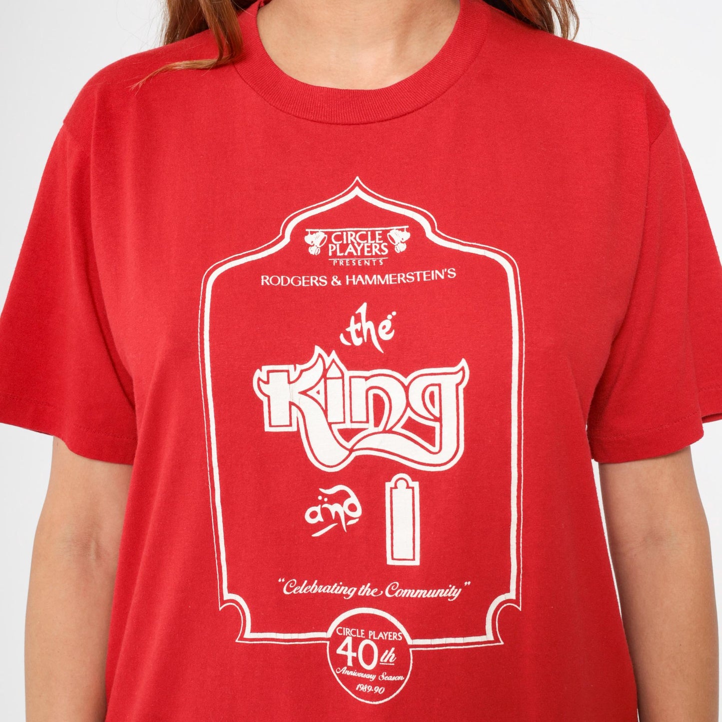90s The King and I Circle Players Theater Graphic T-Shirt Red Medium