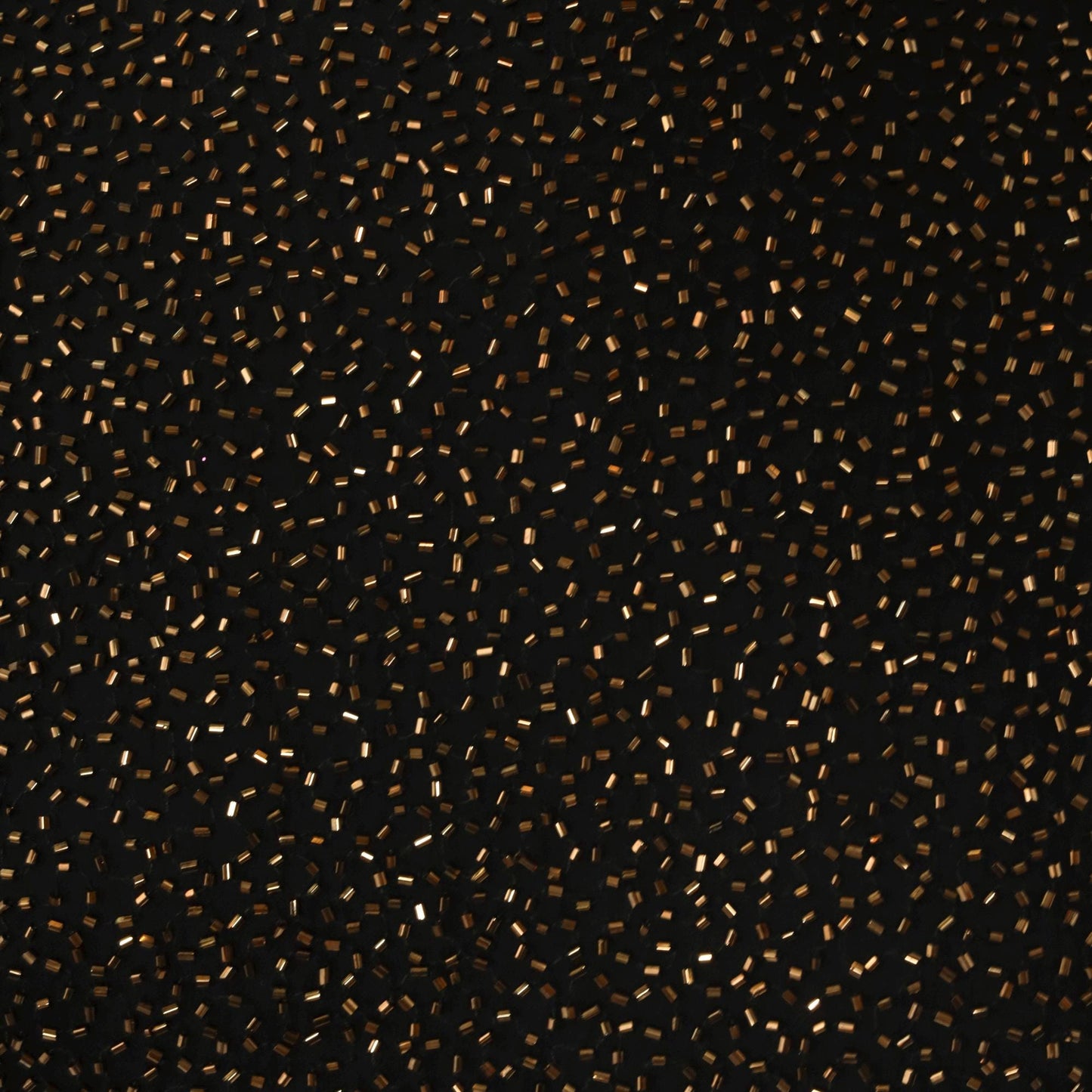 90s Cache Beaded Silk Chiffon Mini Dress Black Gold Fit Flare Small