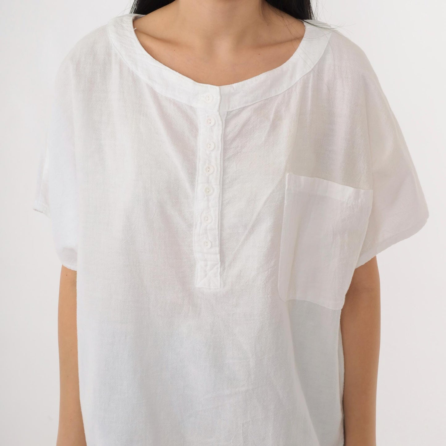 90s Coastal Clothing White Cotton Button-Up Blouse Short Sleeve Medium M