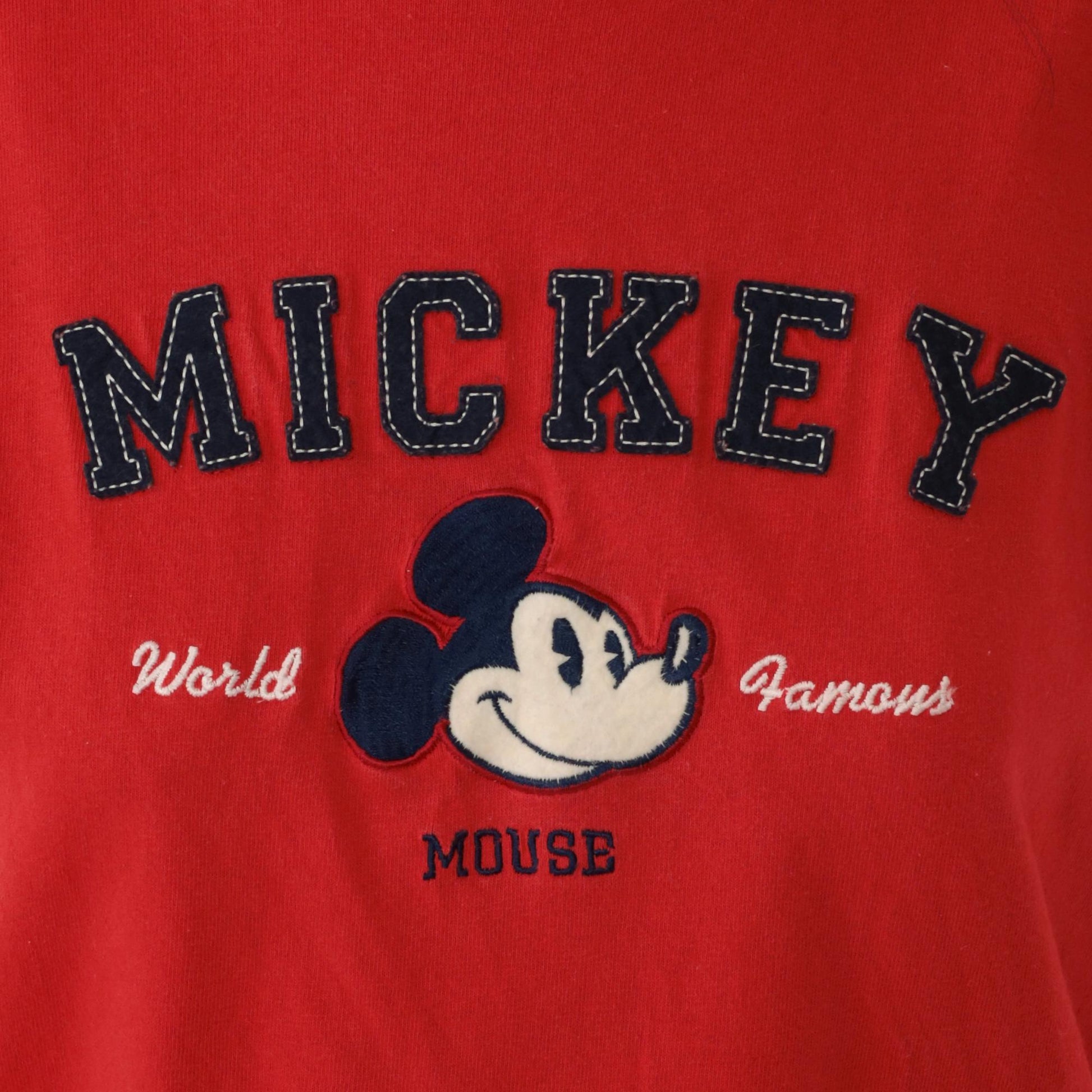 90s Mickey Mouse Walt Disney World Kids Graphic Tee Red Small