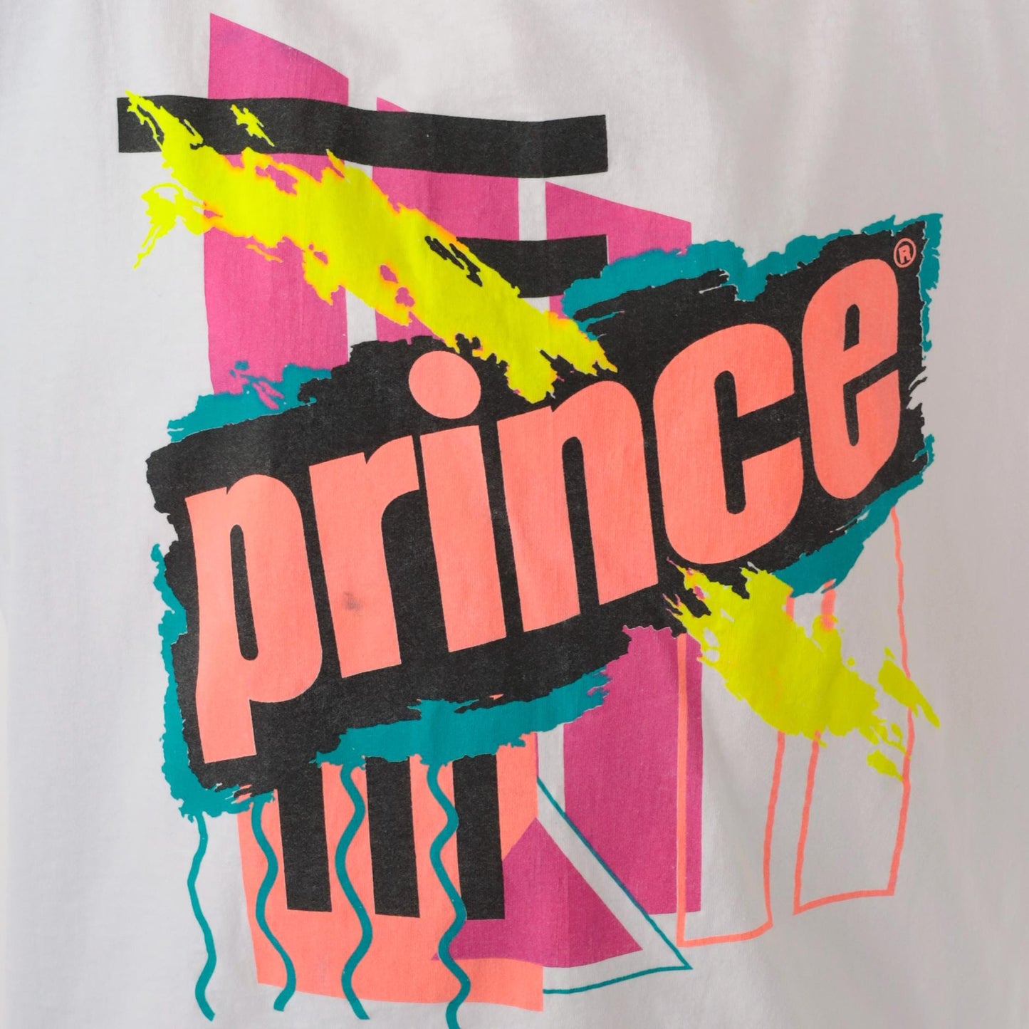 90s Prince Tennis Graphic T-Shirt White Cotton Large