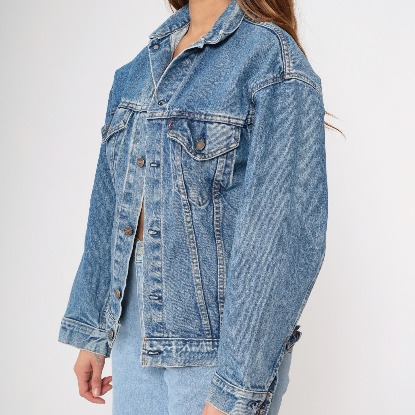 90s Levi's Denim Jacket Blue Button-Up Jean Jacket Medium