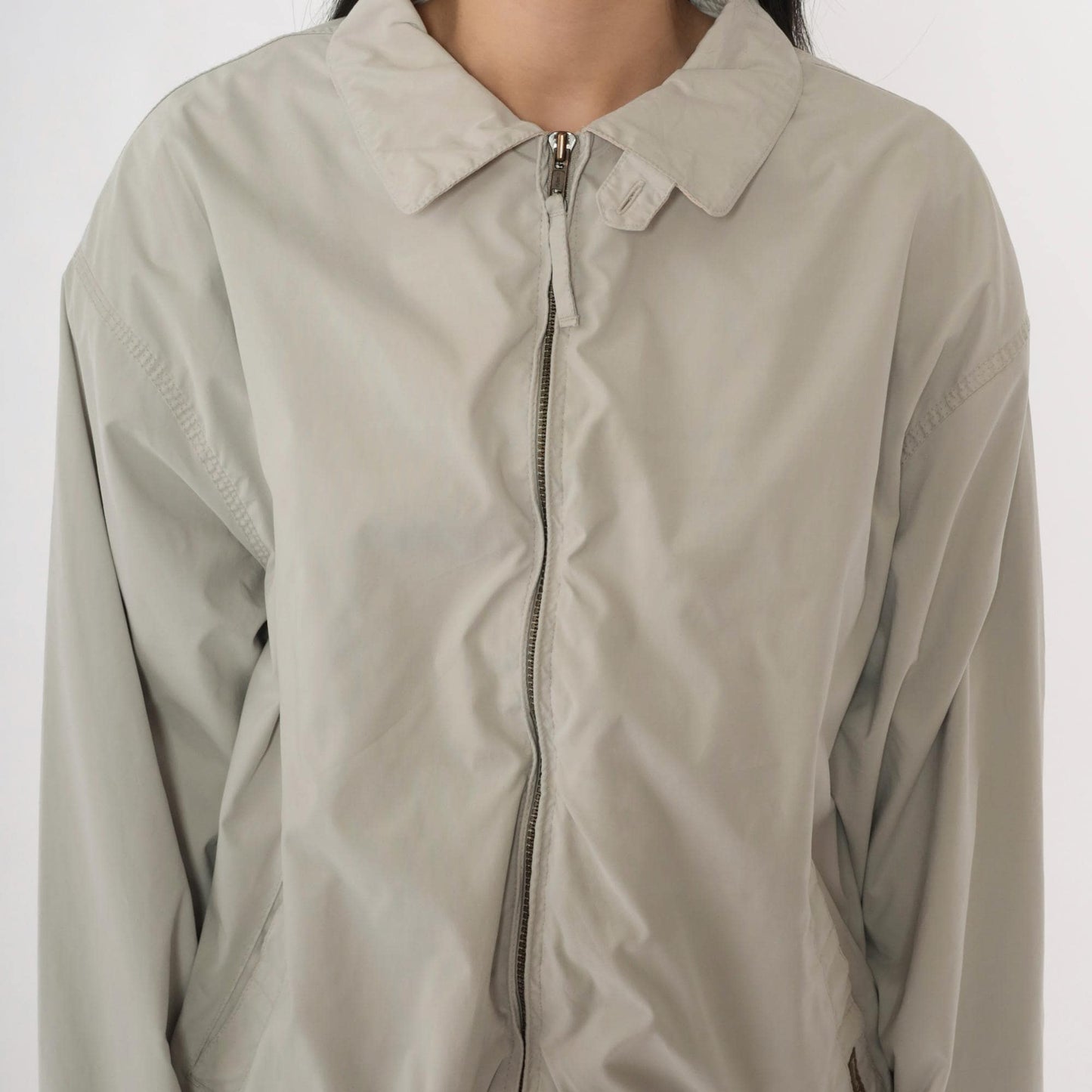 90s Members Only Jacket Grey Bomber Windbreaker Zip Moto Coat Extra Large XL