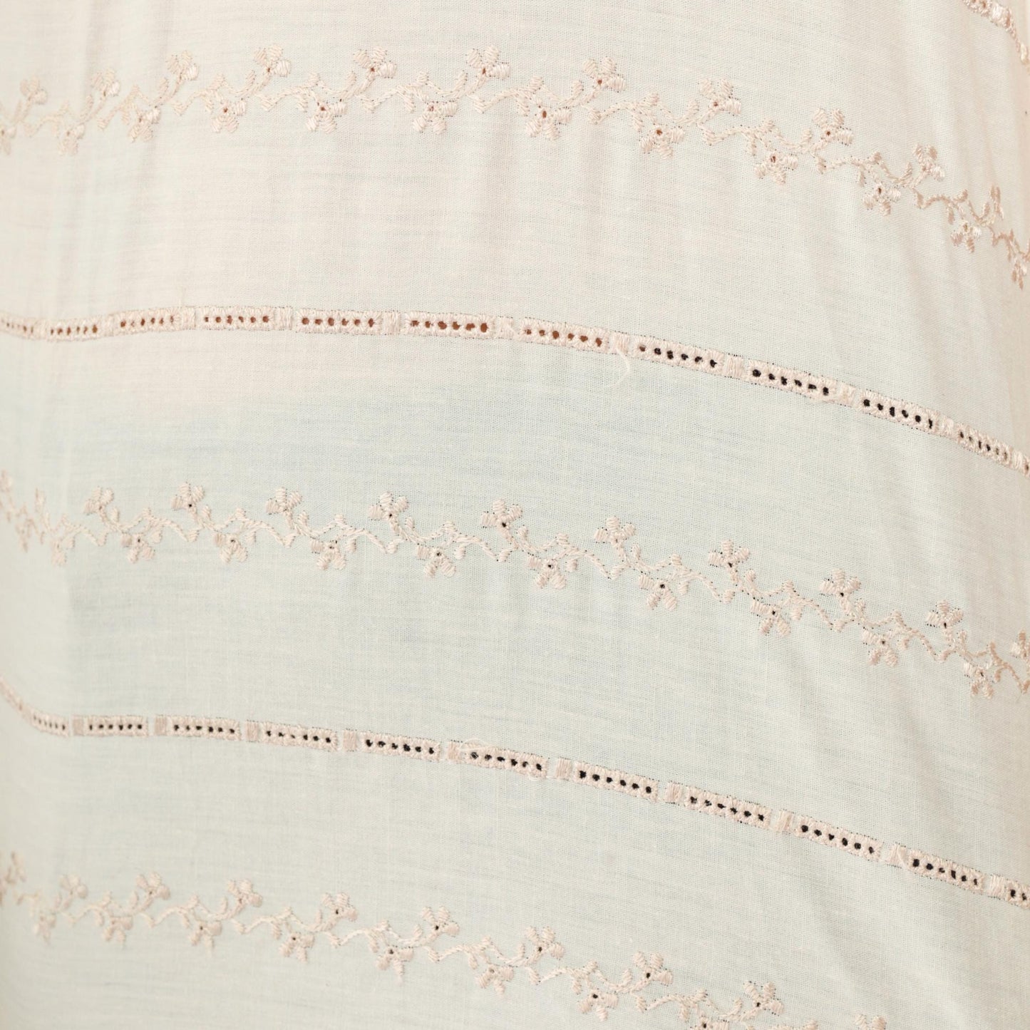 70s Paul Howard California Eyelet Striped Polo Shirt Cream Medium M