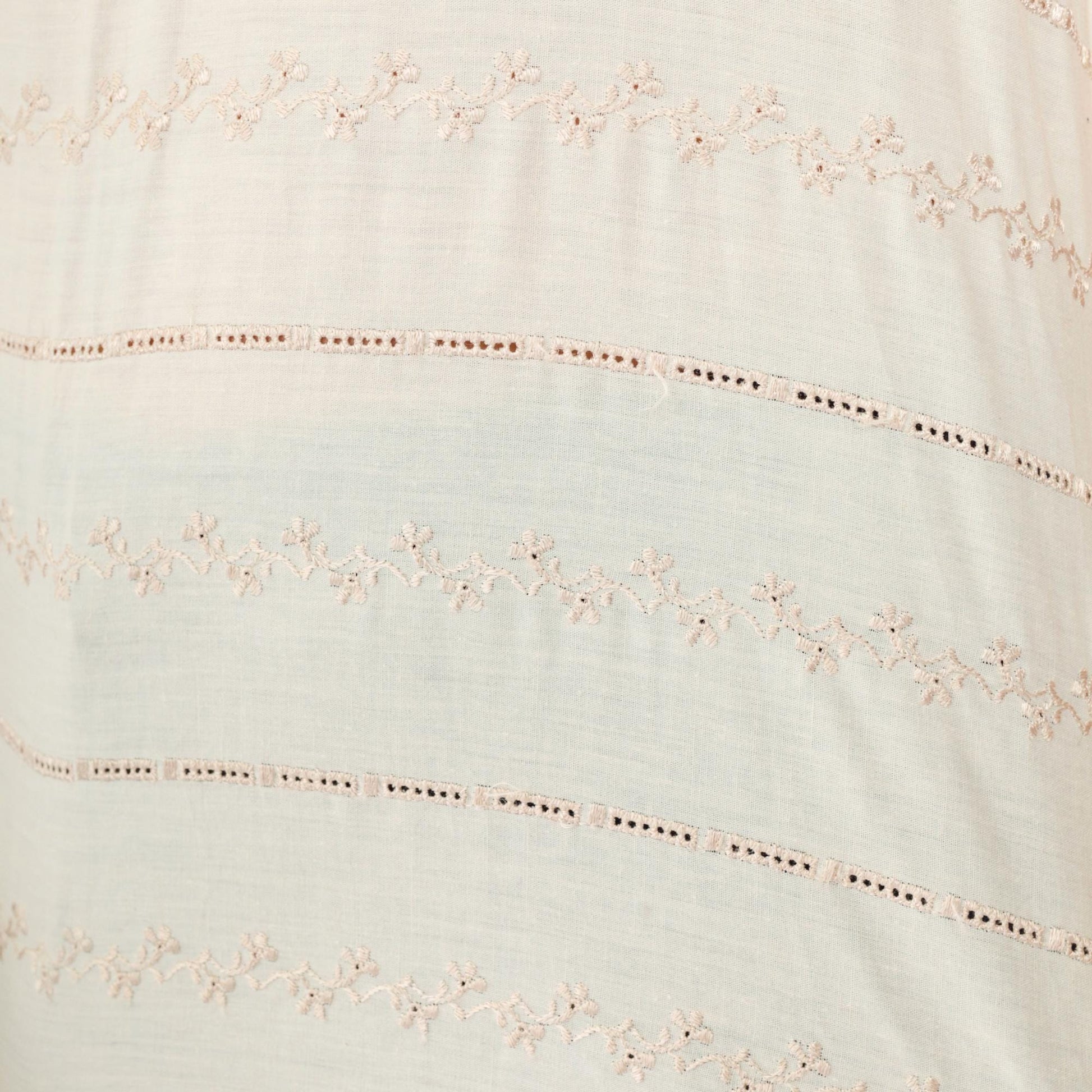 70s Paul Howard California Eyelet Striped Polo Shirt Cream Medium M