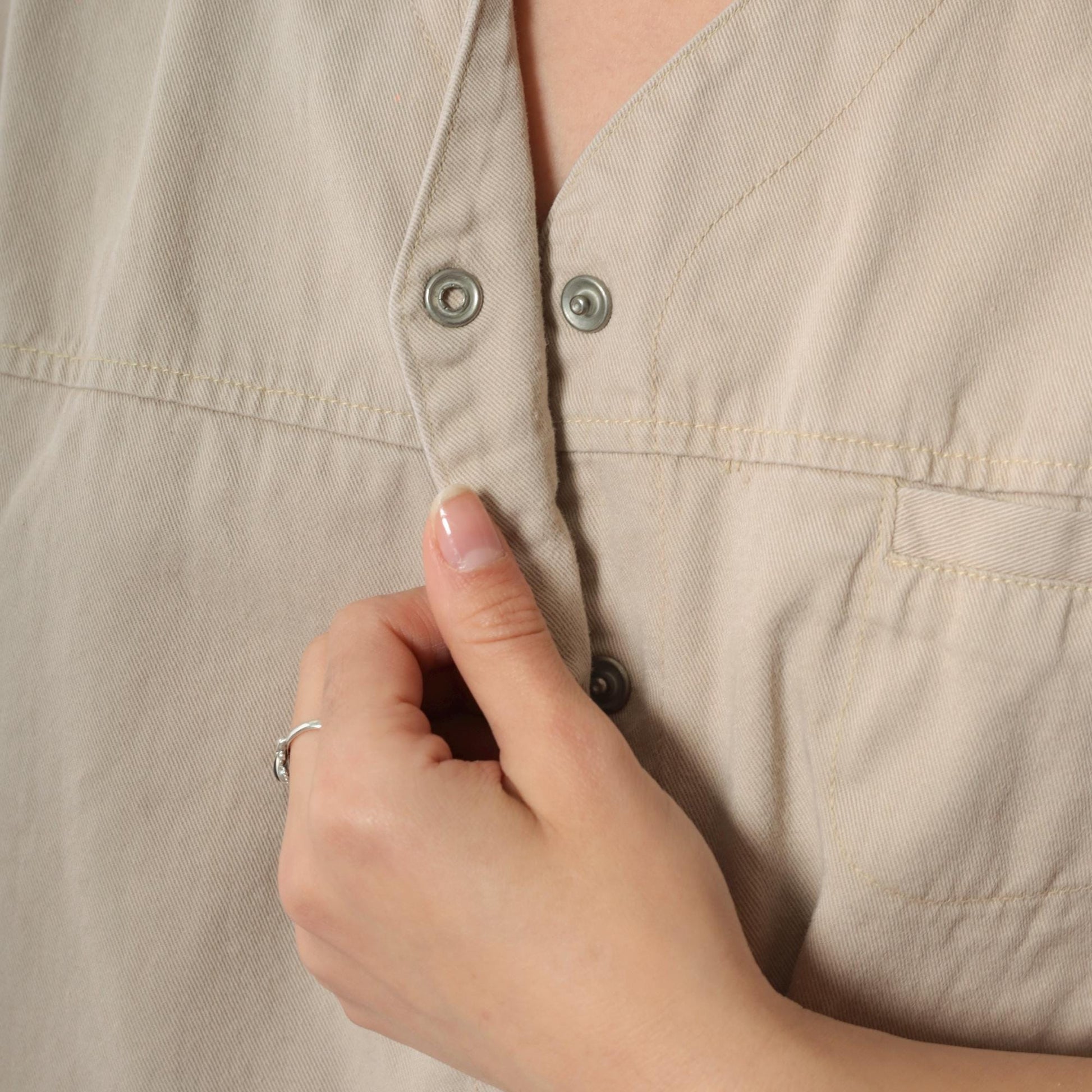 90s Faded Glory Khaki Shirt Dress Cotton Twill Mini Tan XL