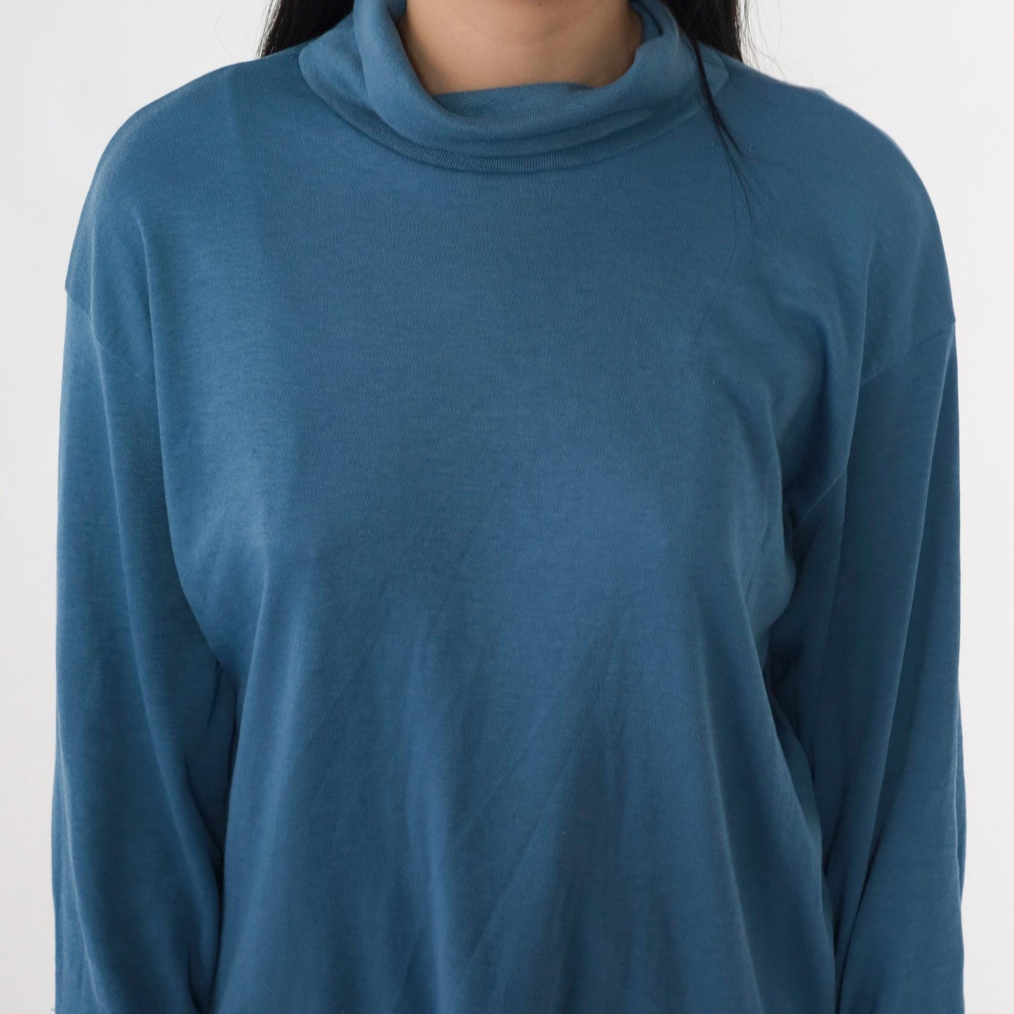 80s Bobbie Brooks Blue Turtleneck Long Sleeve Top Extra Large XL