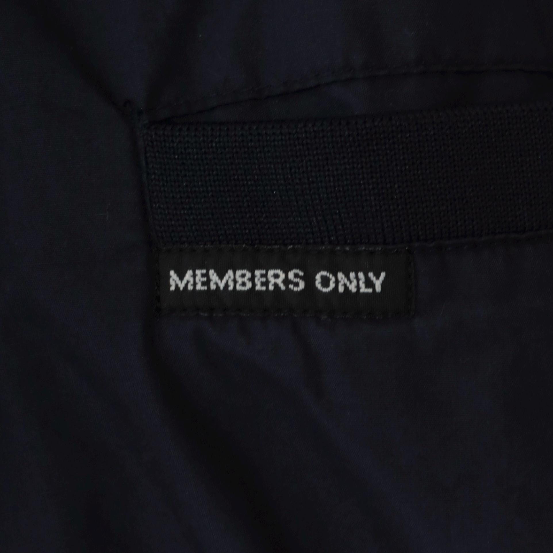 90s Members Only Navy Bomber Jacket Zip Windbreaker Epaulette Extra Large