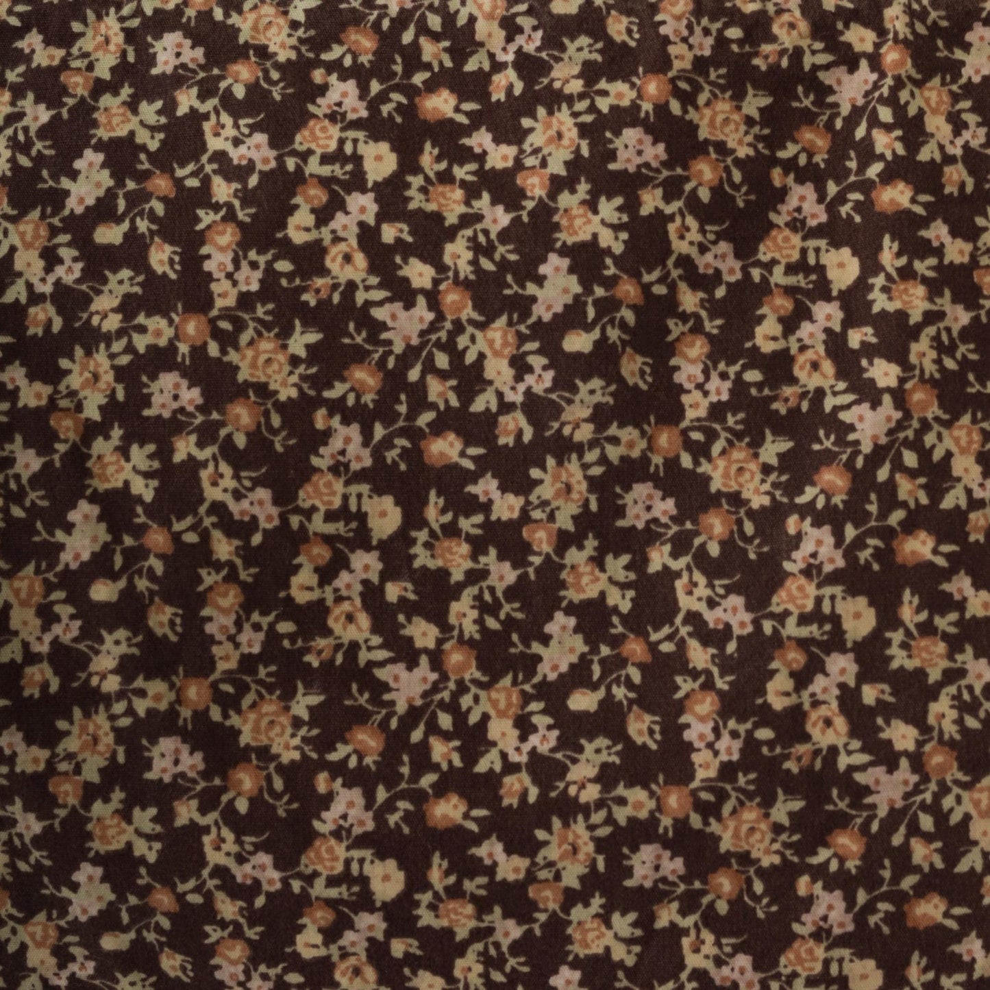 90s Brown Calico Floral A-Line Spaghetti Strap Dress Knee Length Medium