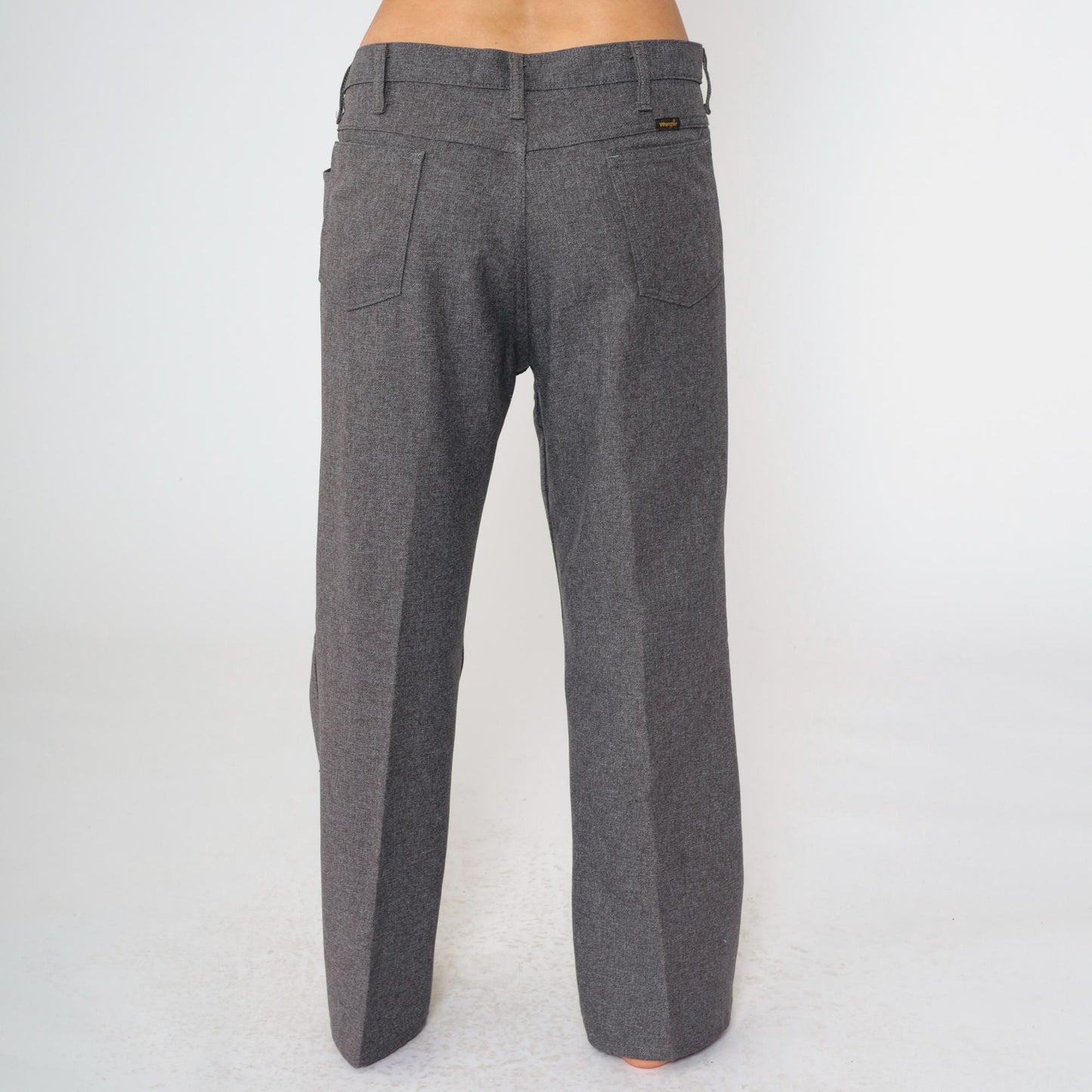 90s Wrangler Men's Straight Leg Trousers Flecked Grey High Rise 38x29