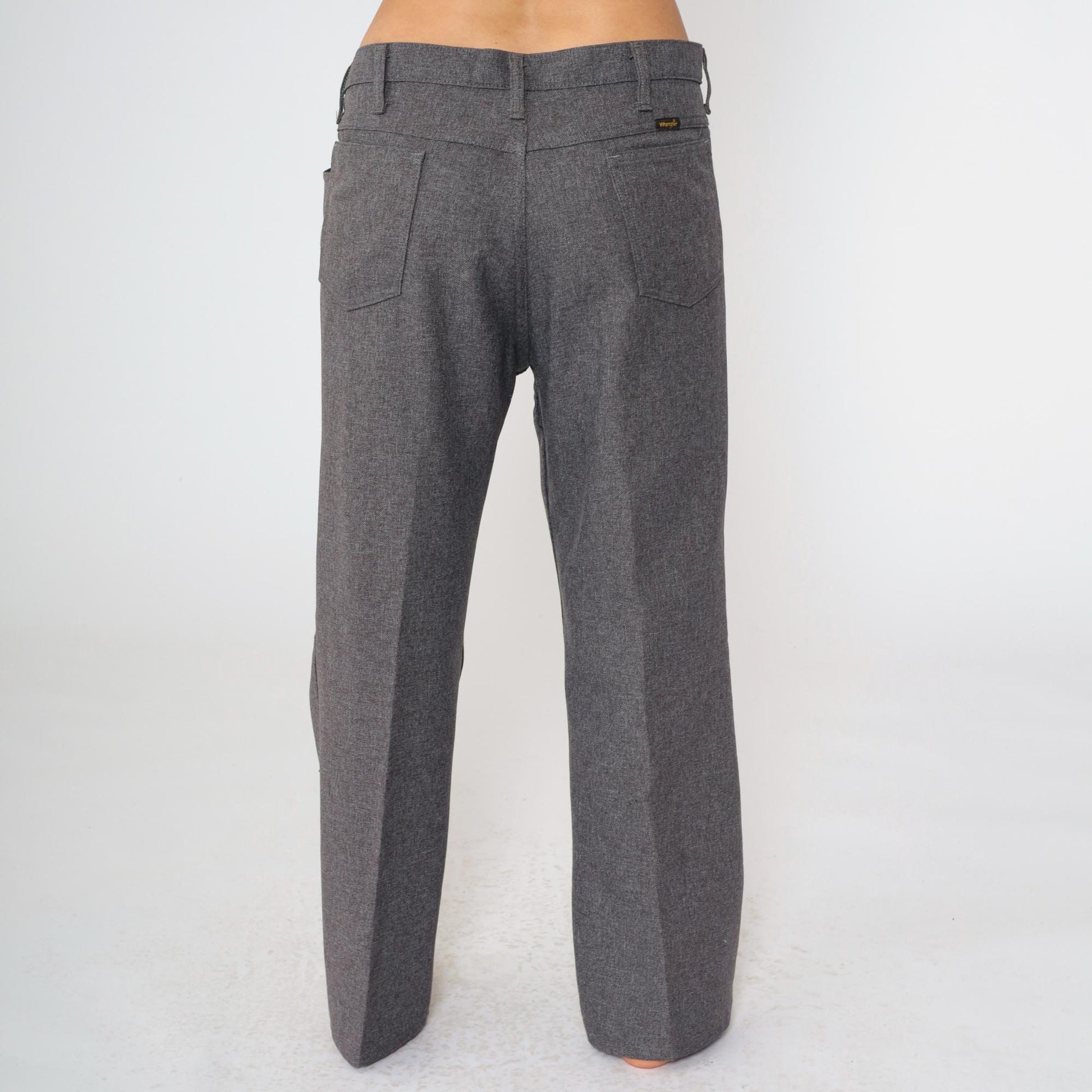 90s Wrangler Men's Straight Leg Trousers Flecked Grey High Rise 38x29