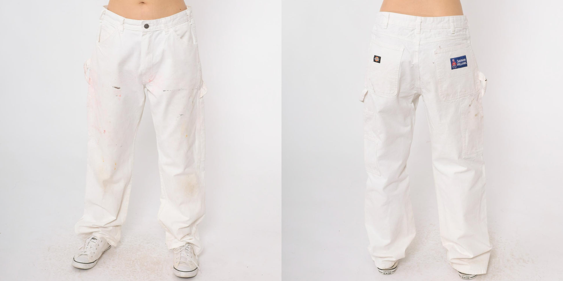 Dickies Sherwin Williams White Painter Pants Paint Splatter Workwear 34x32