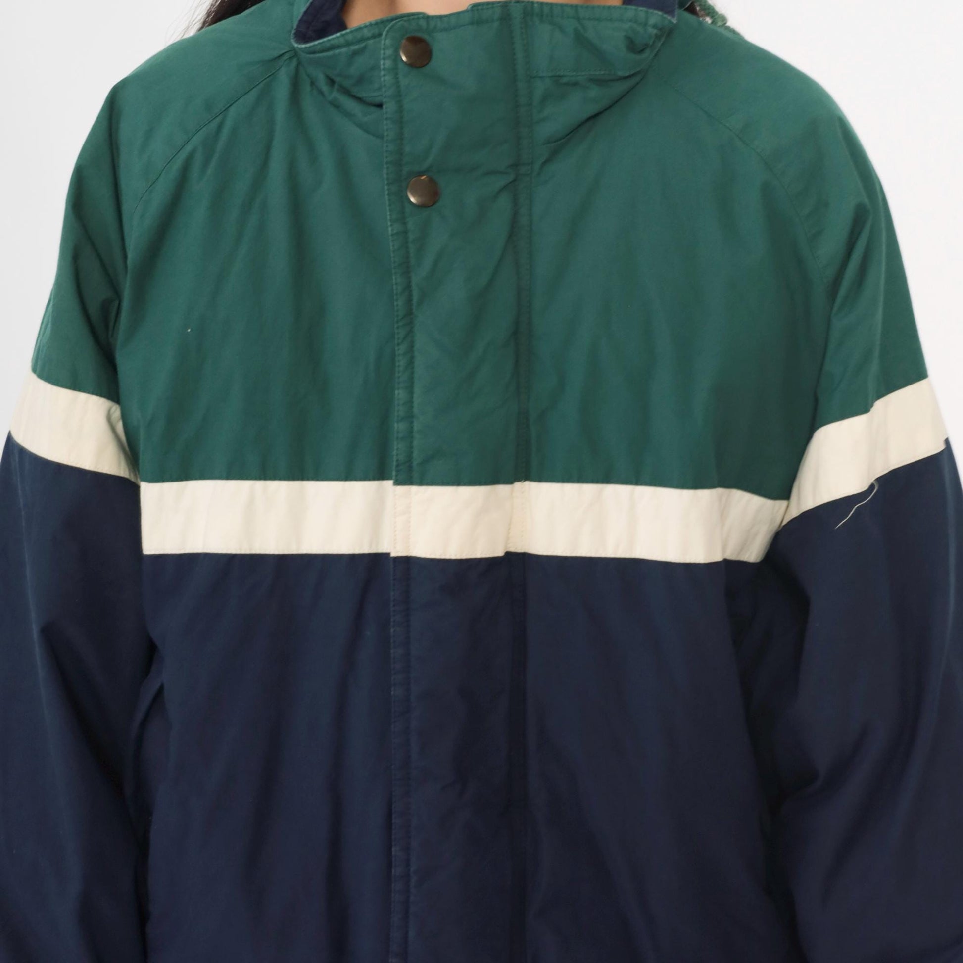 90s Dash Lifes Adventures Colorblock Puffer Jacket Green Navy Medium