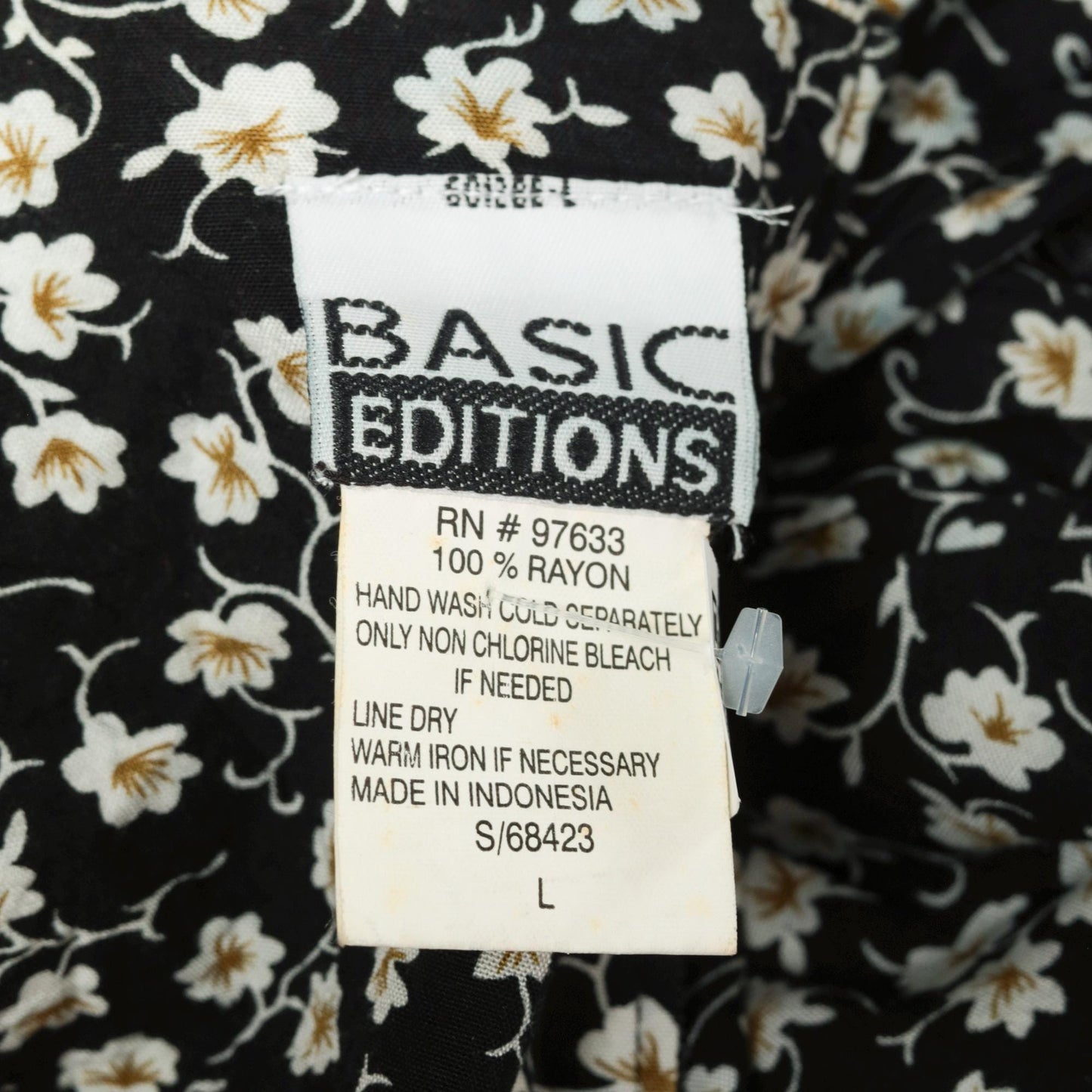90s Black Floral Romper Dress Wide Leg Sleeveless Button Front Large