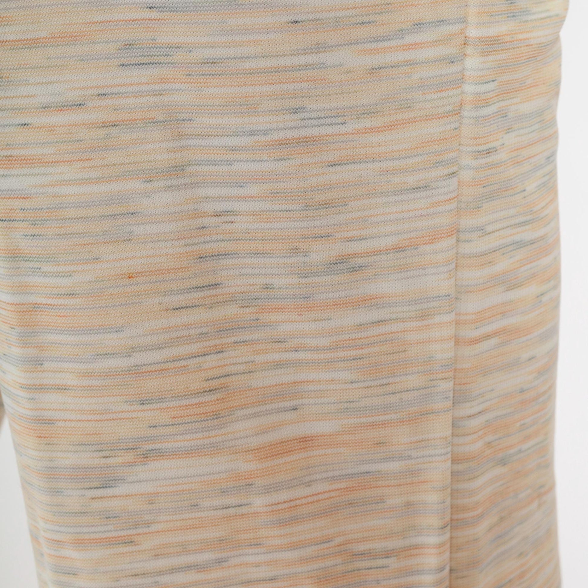 70s Flared Trousers High Waist Pull On Heathered Peach Orange Teal Small