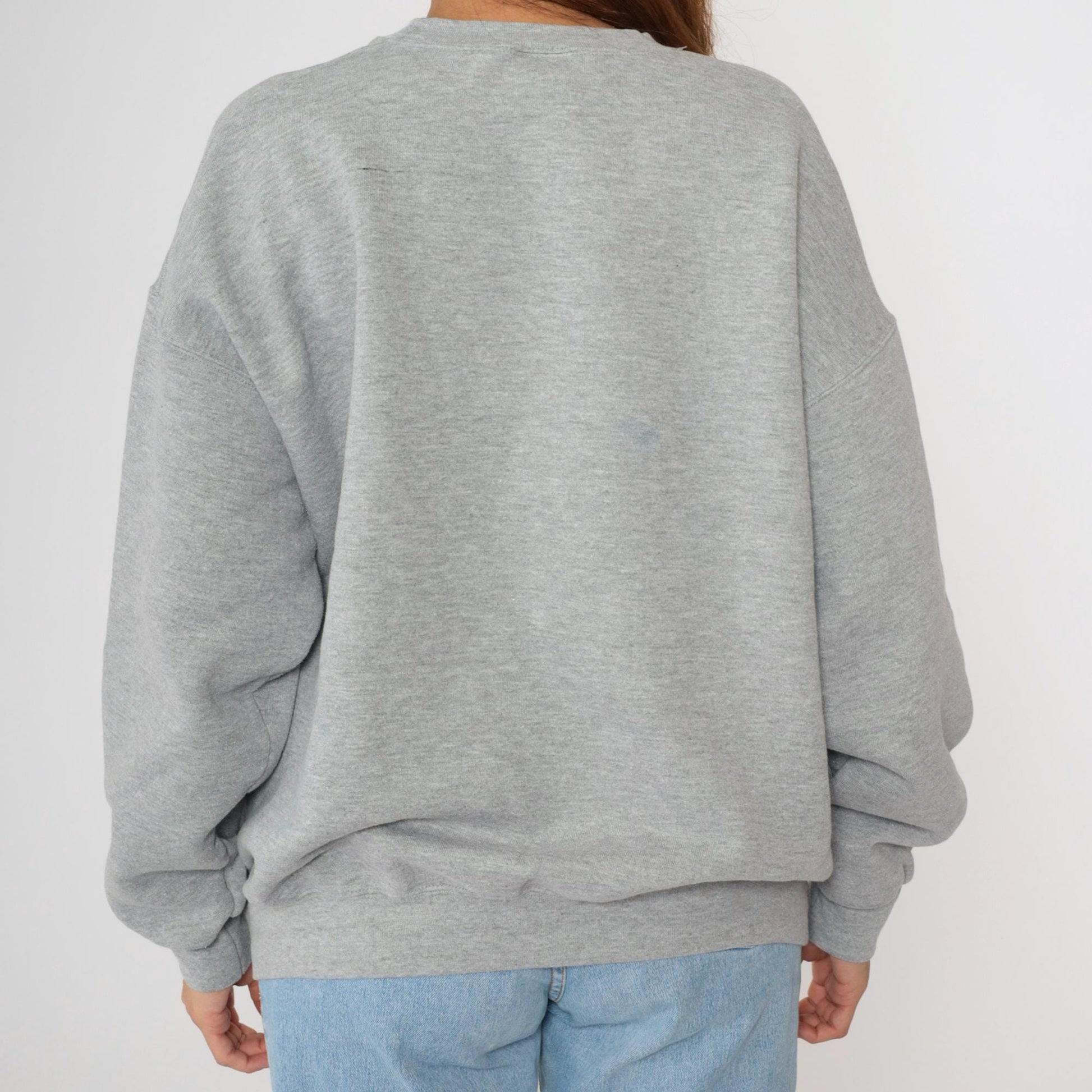 90s Lee Maine Moose Graphic Sweatshirt Heather Grey Crewneck Extra Large XXL