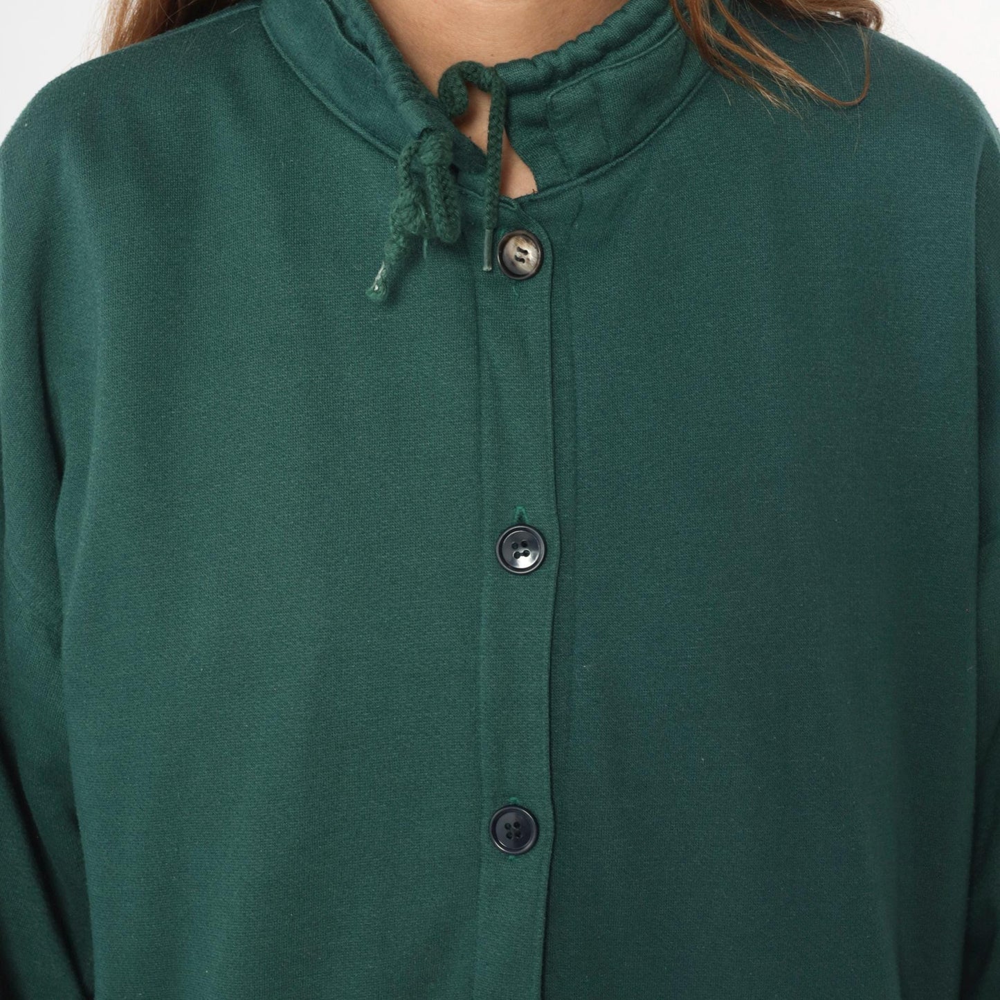 90s Gottschalks Green Cargo Pocket Sweatshirt Jacket Button Front Large L