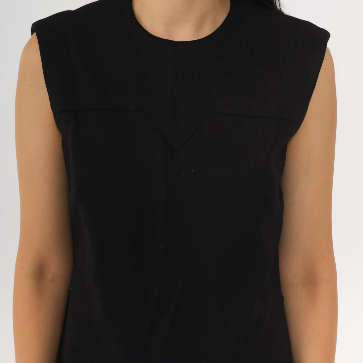 70s Bleeker Street Black Wool Blend Sleeveless Shift Mini Dress Small