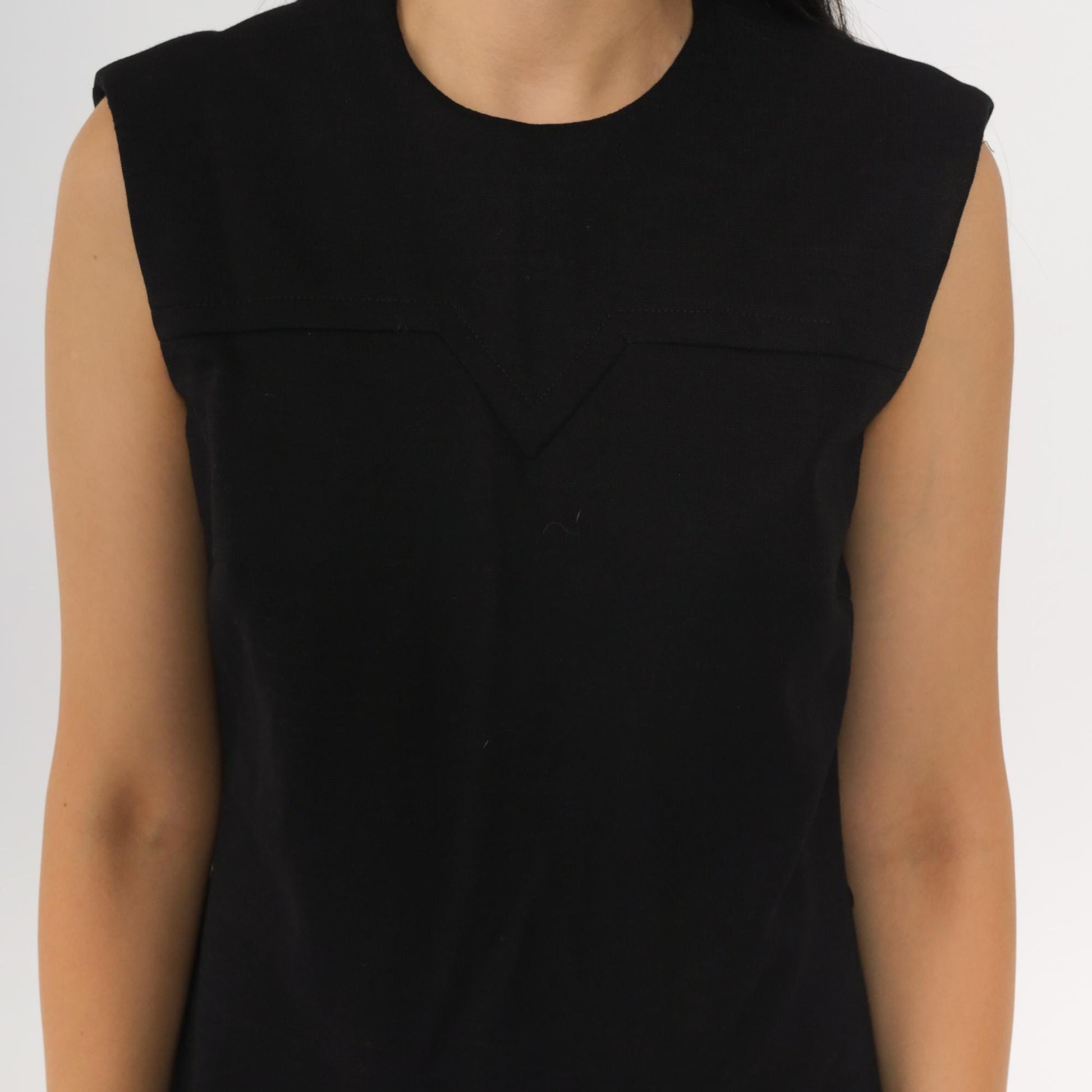 70s Bleeker Street Black Wool Blend Sleeveless Shift Mini Dress Small