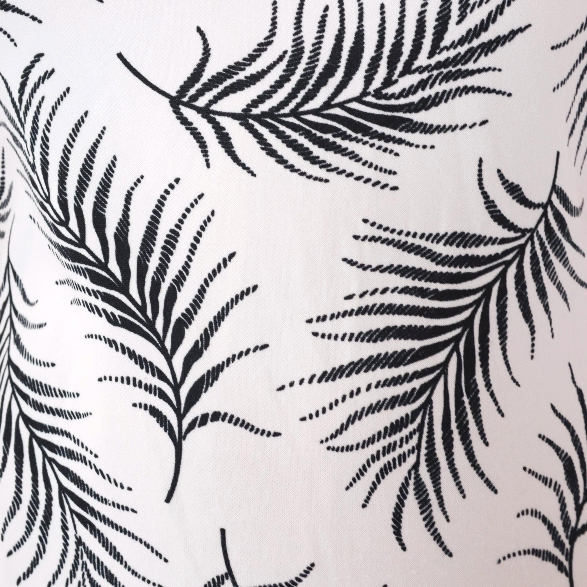 70s White Botanical Leaf Print Midi Dress Drop Waist Pleated Sleeveless Medium