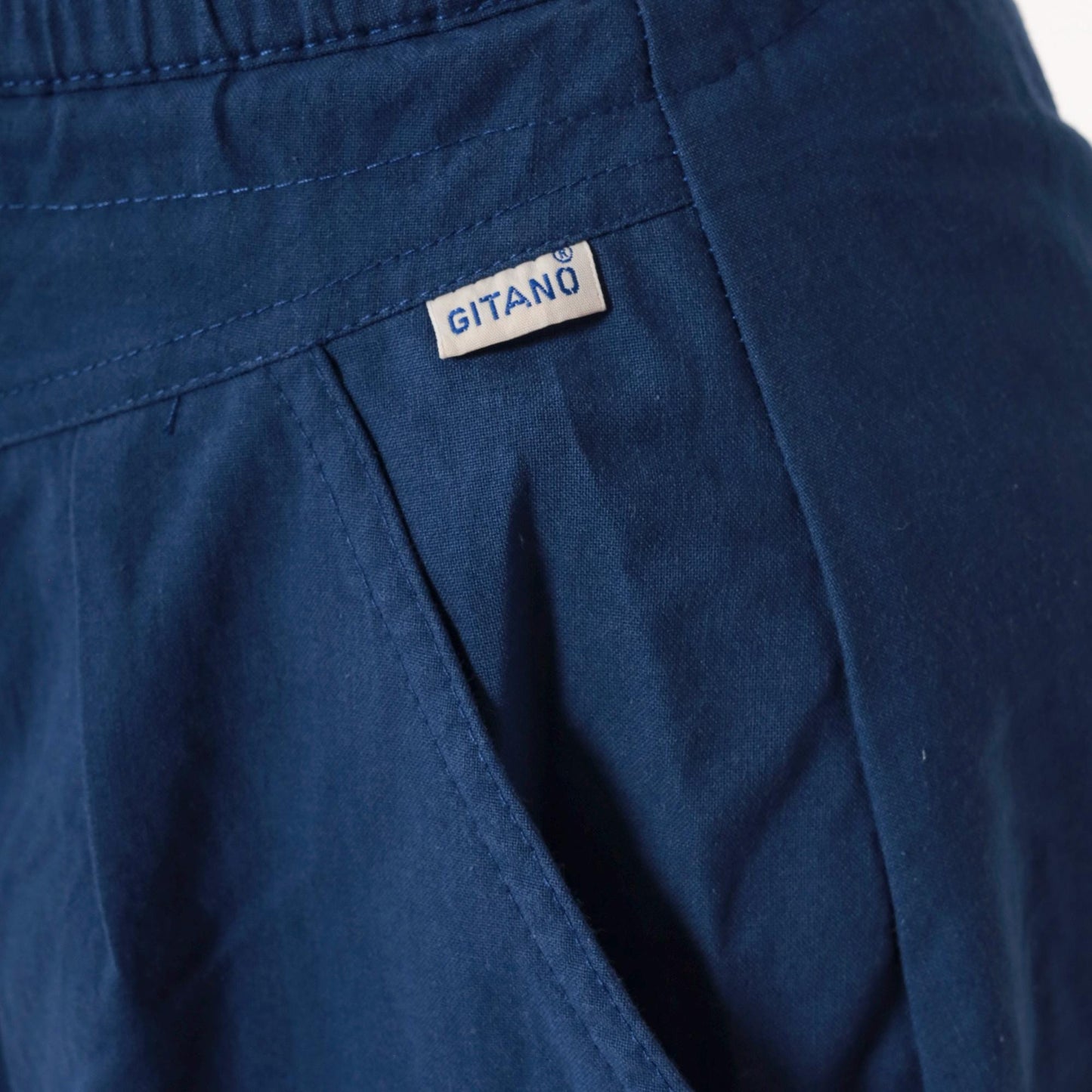80s Gitano Navy Pleated Shorts High Waist Drawstring Small