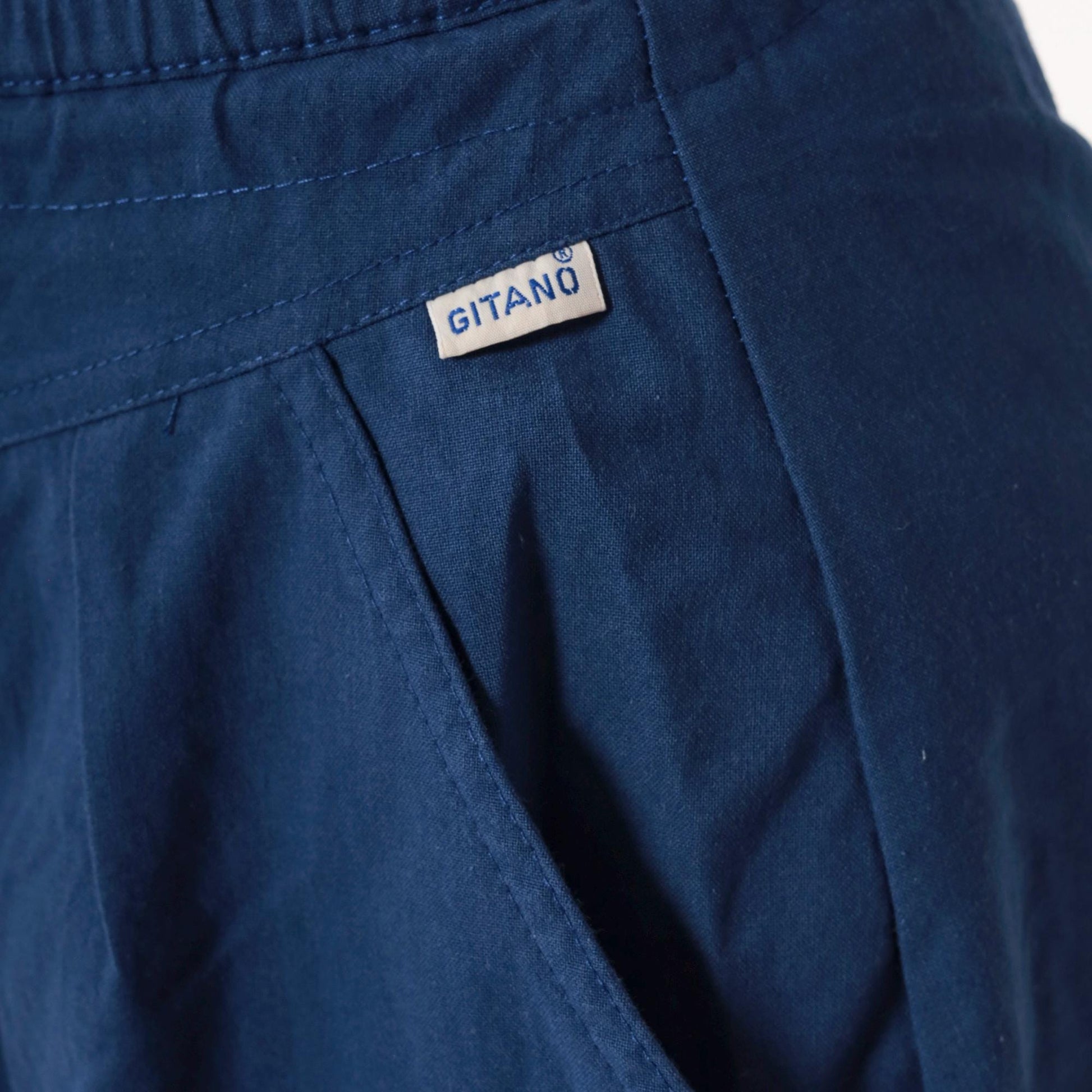 80s Gitano Navy Pleated Shorts High Waist Drawstring Small