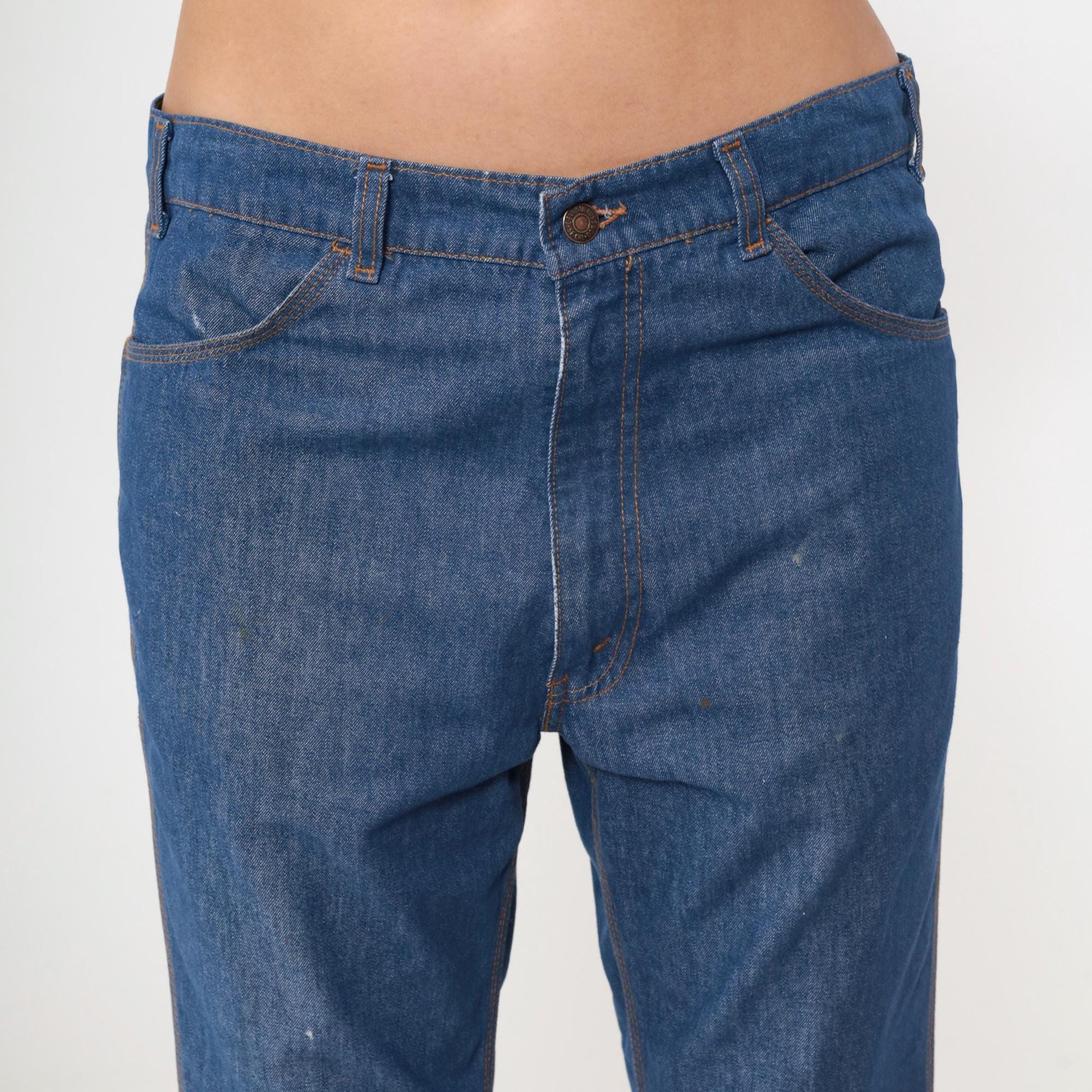 80s Levi's Orange Tab Straight Leg Jeans Western Embroidered Pocket Men's 35