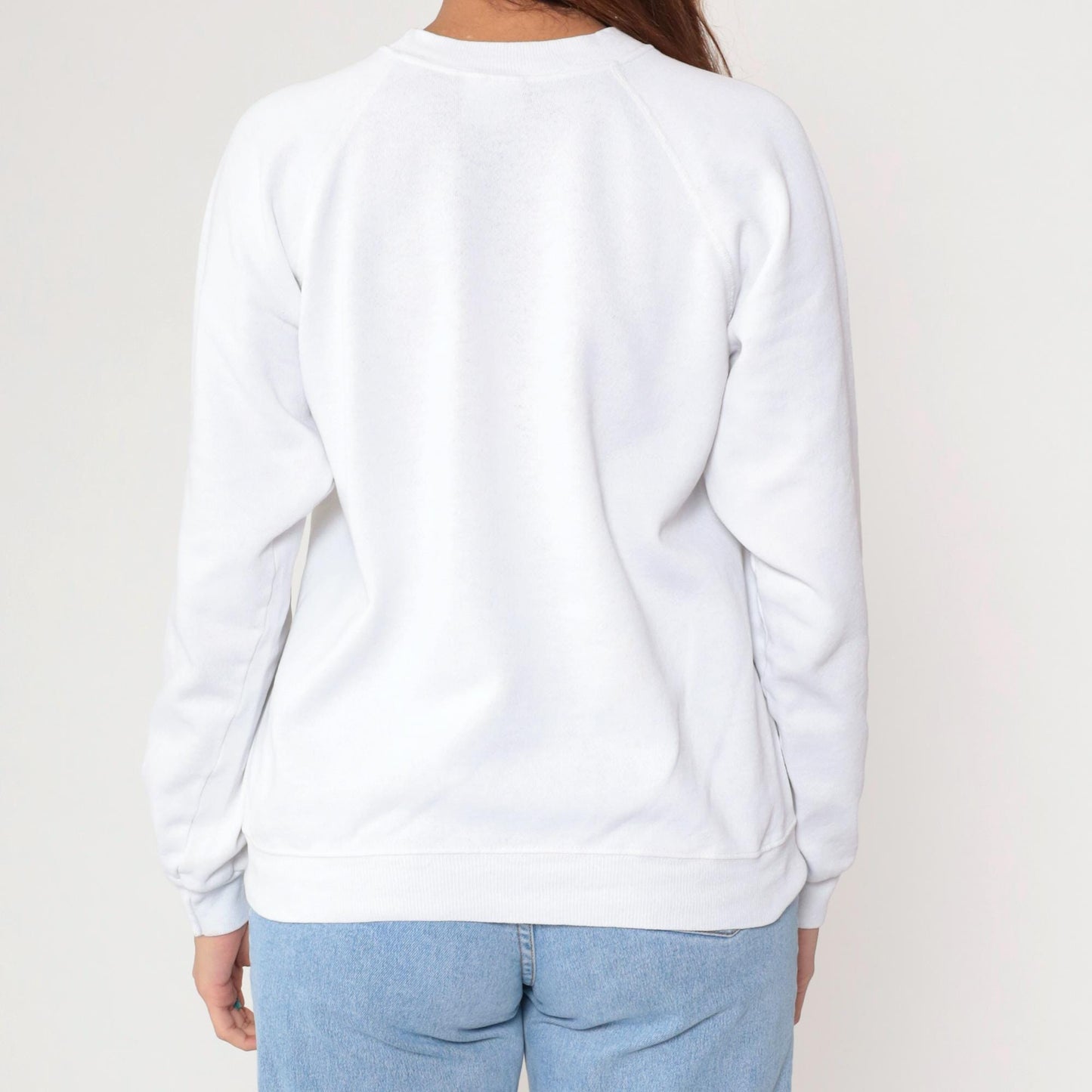 90s San Francisco Spellout Sweatshirt White Raglan Crewneck Medium